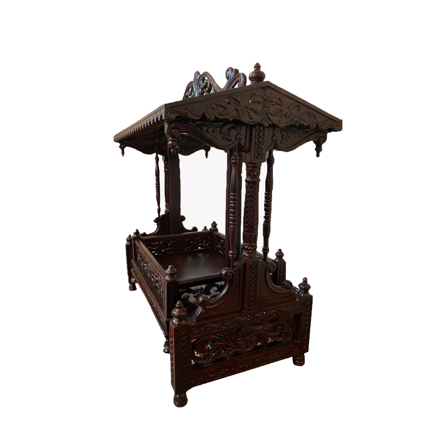 Intricate Traditionally Carved Wooden Handmade Cradle Cradle