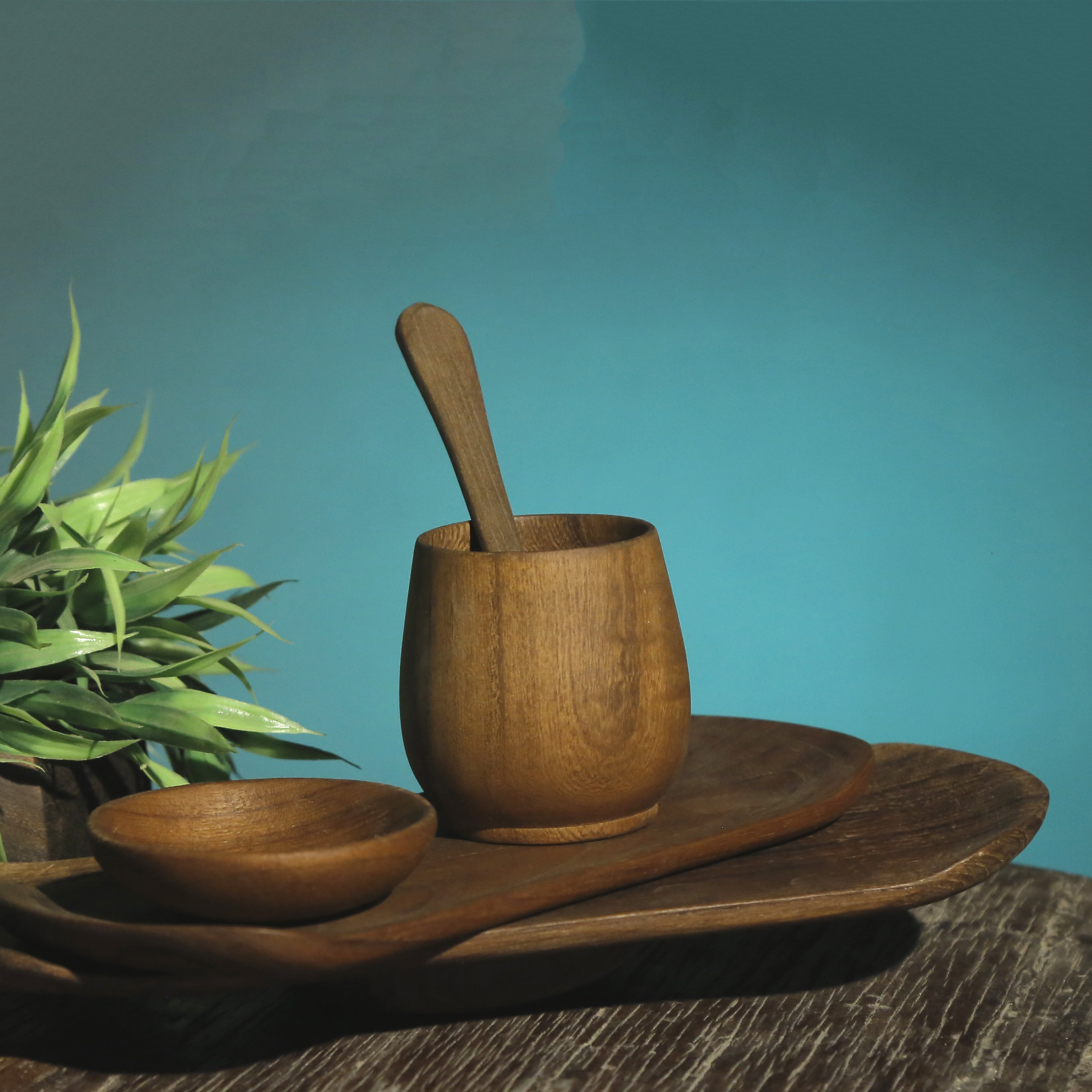 Woden Wave Shaped Platter Platter