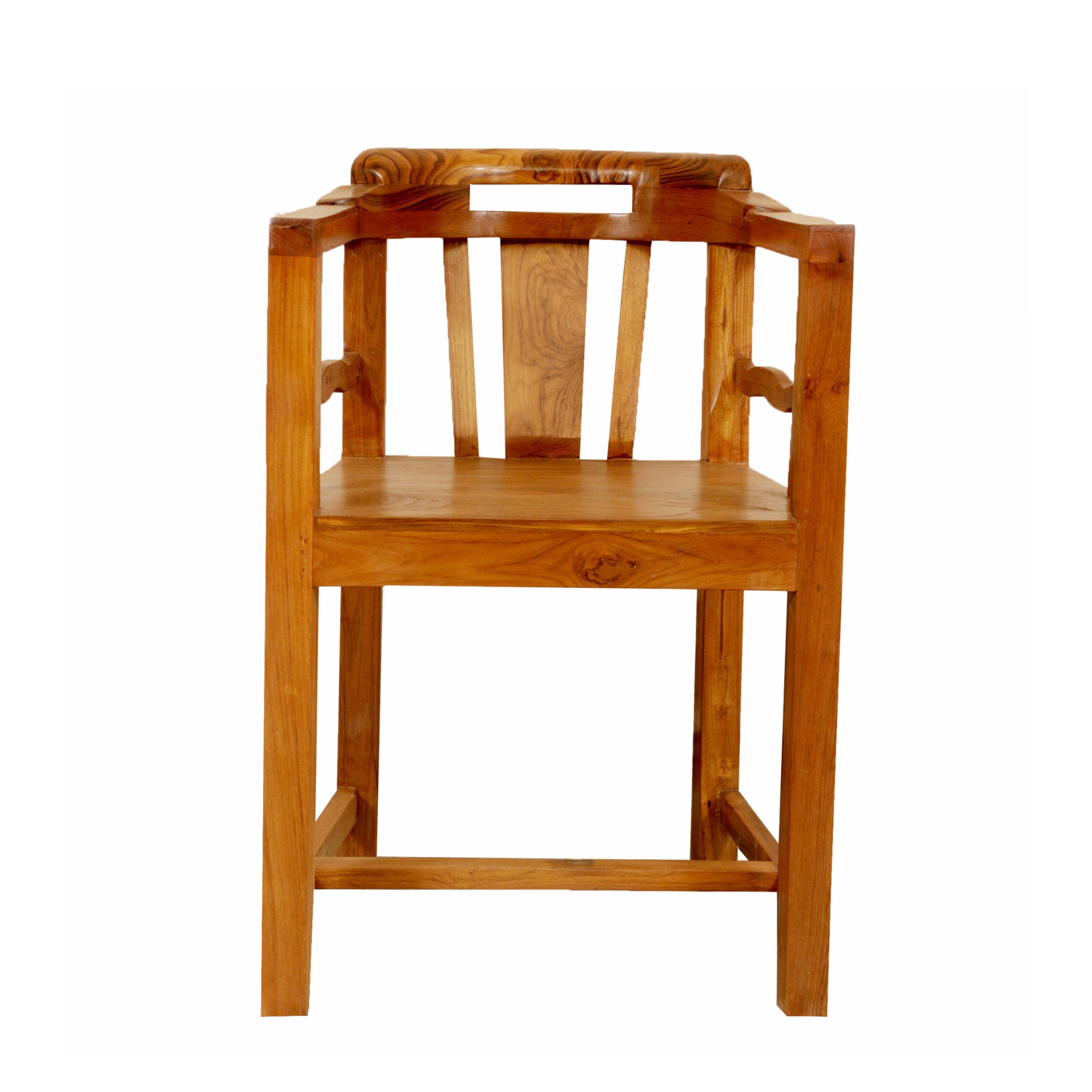 Rio Antique Natural Polish Handmade Square Arm Chair Arm Chair