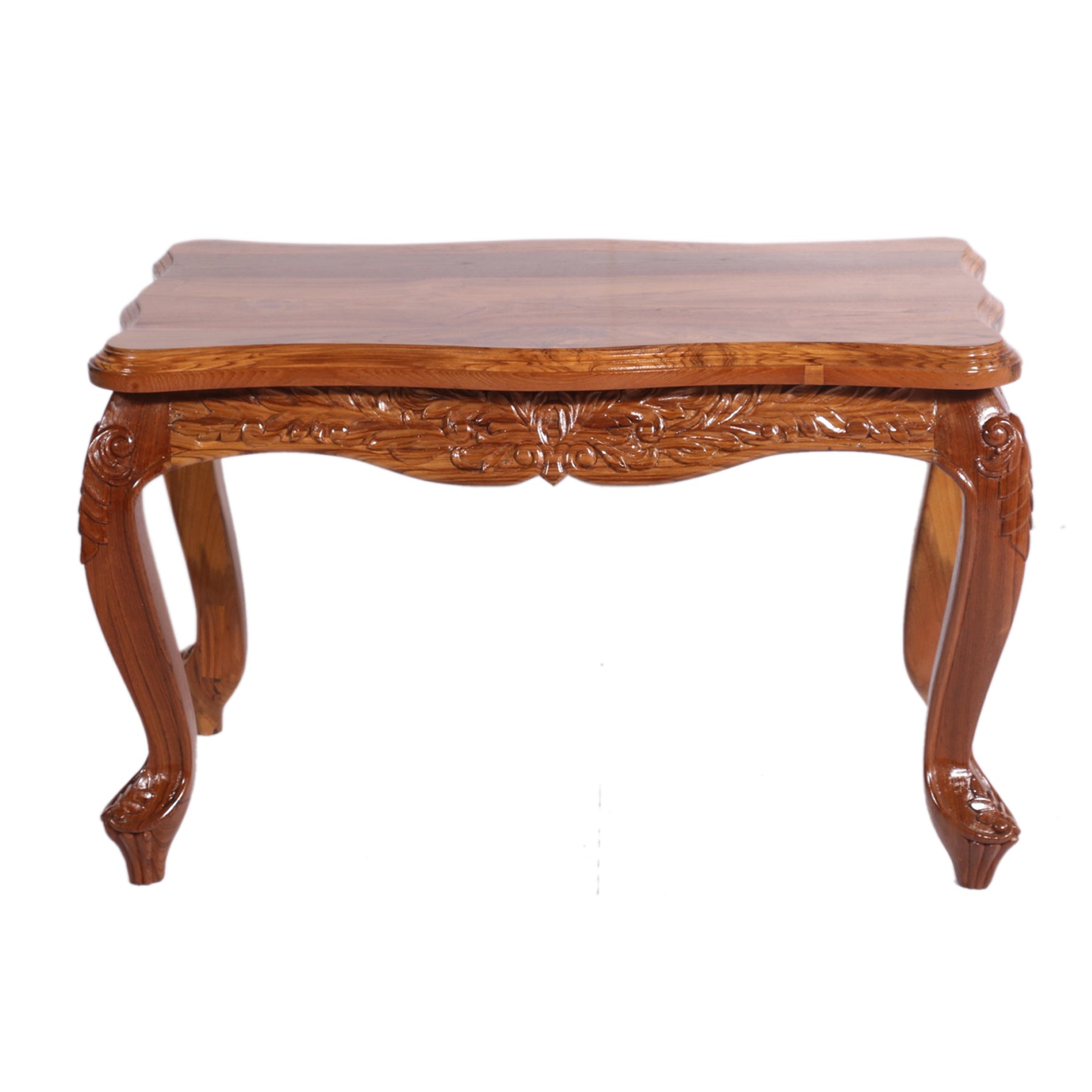 Antique American Finish Curved Legs Coffee Table Coffee Table