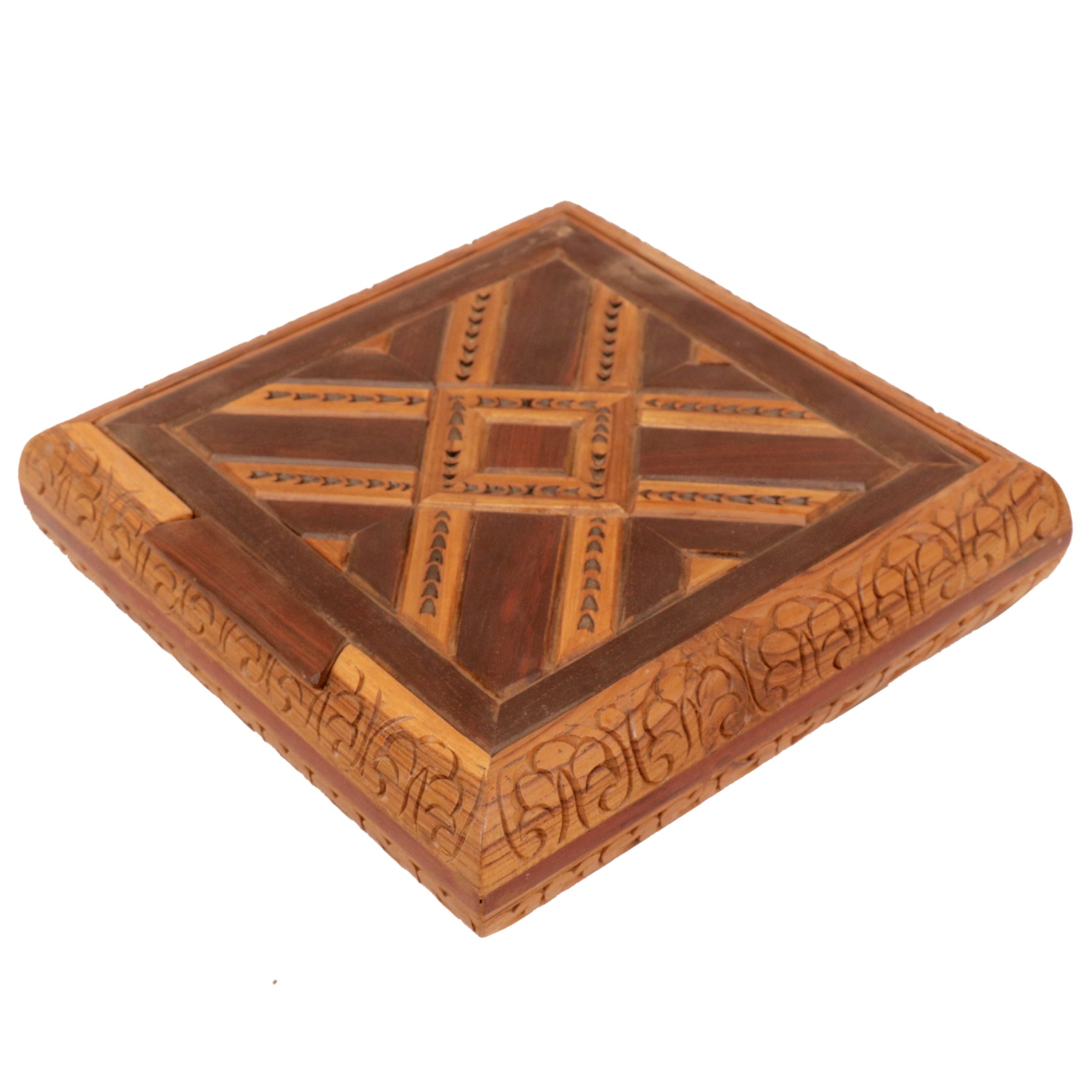 Crossed Square Box Wooden Box
