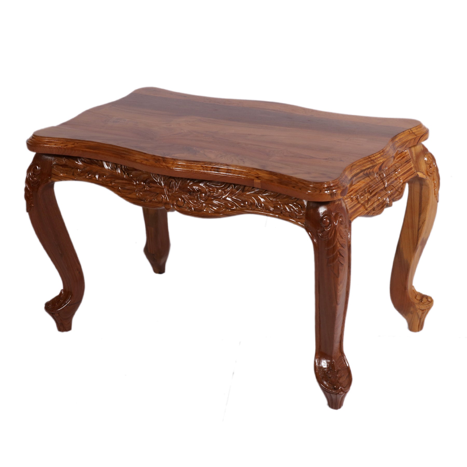 Antique American Finish Curved Legs Coffee Table Coffee Table