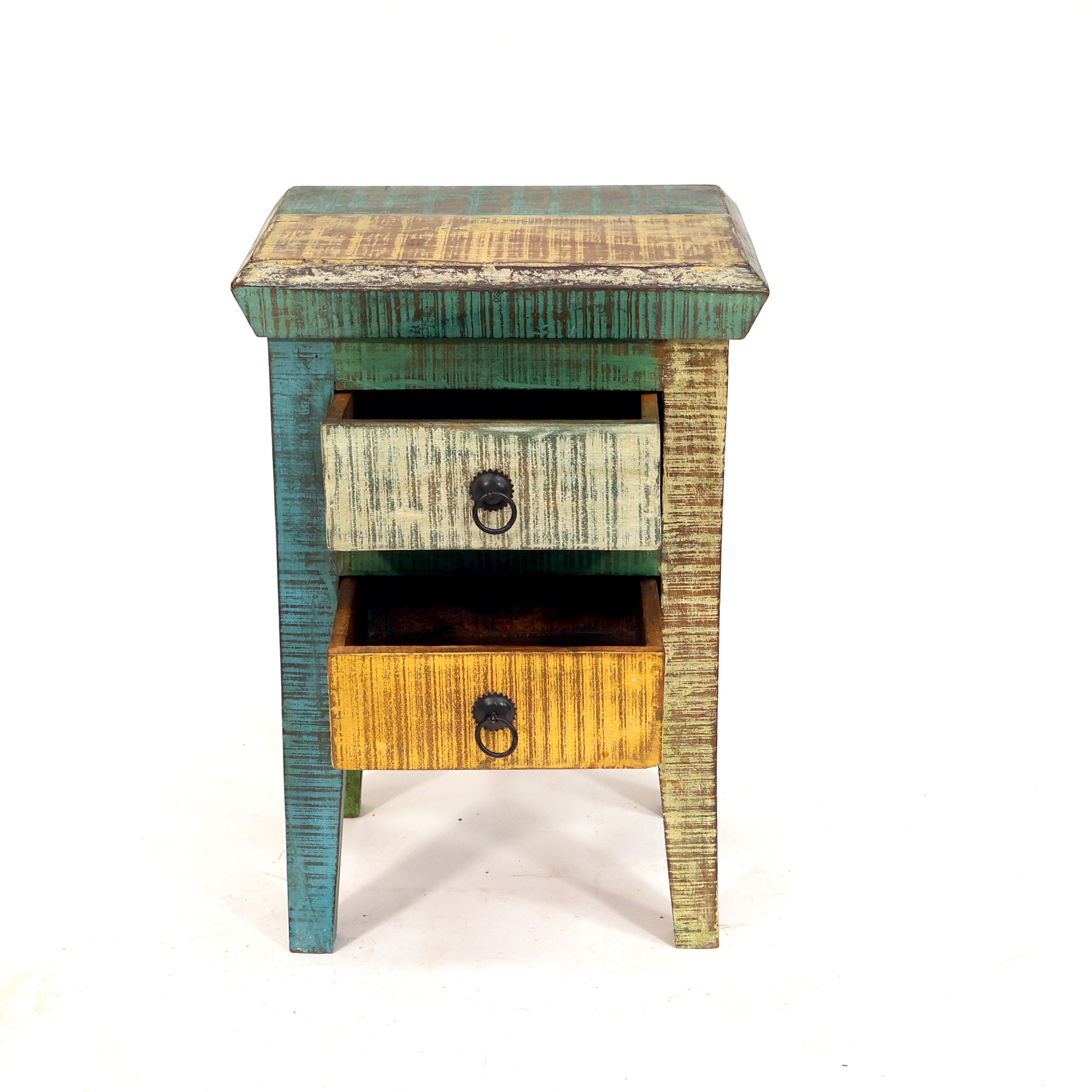 Vintage Heritage Finished Wooden Double Drawer Bedside Bedside