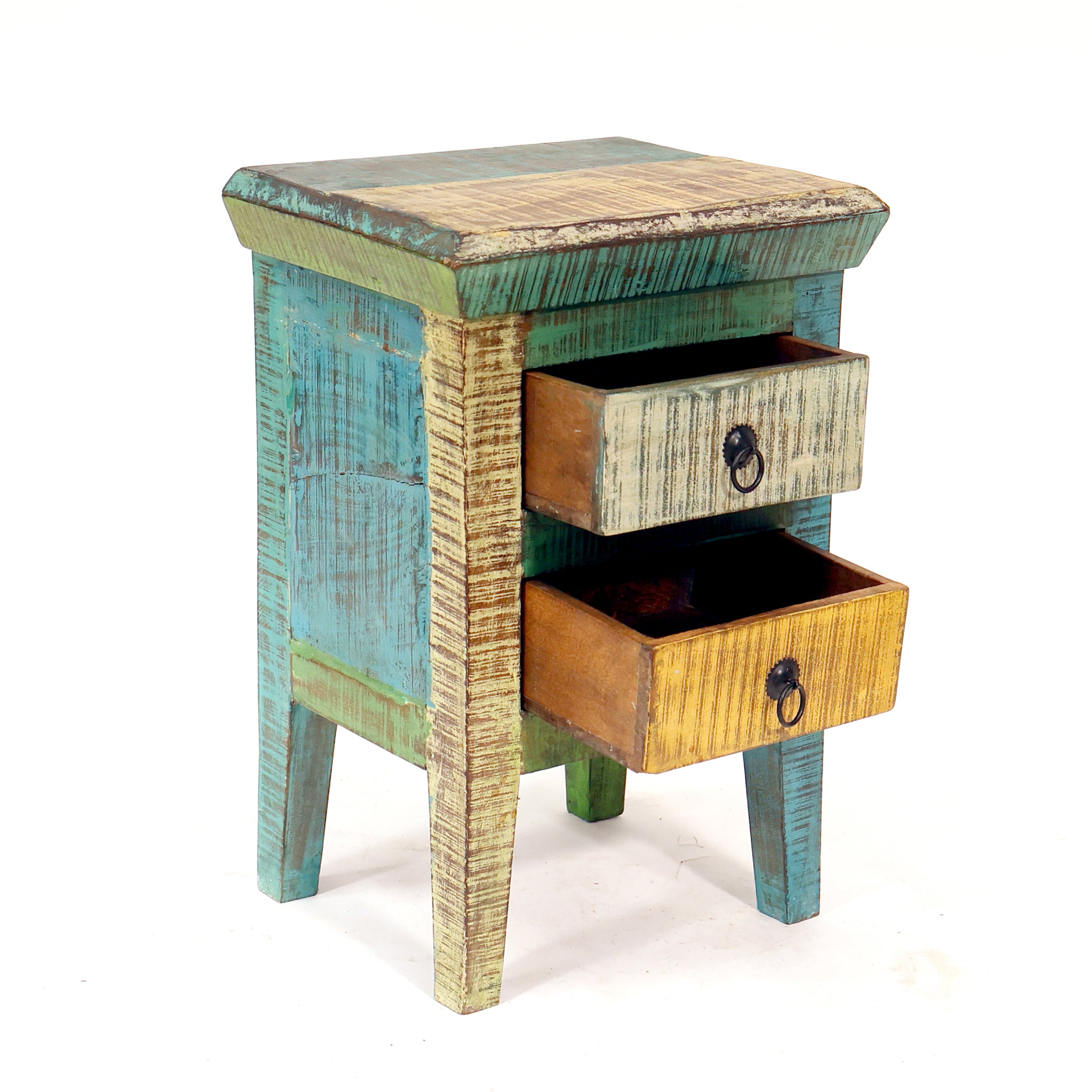 Vintage Heritage Finished Wooden Double Drawer Bedside Bedside