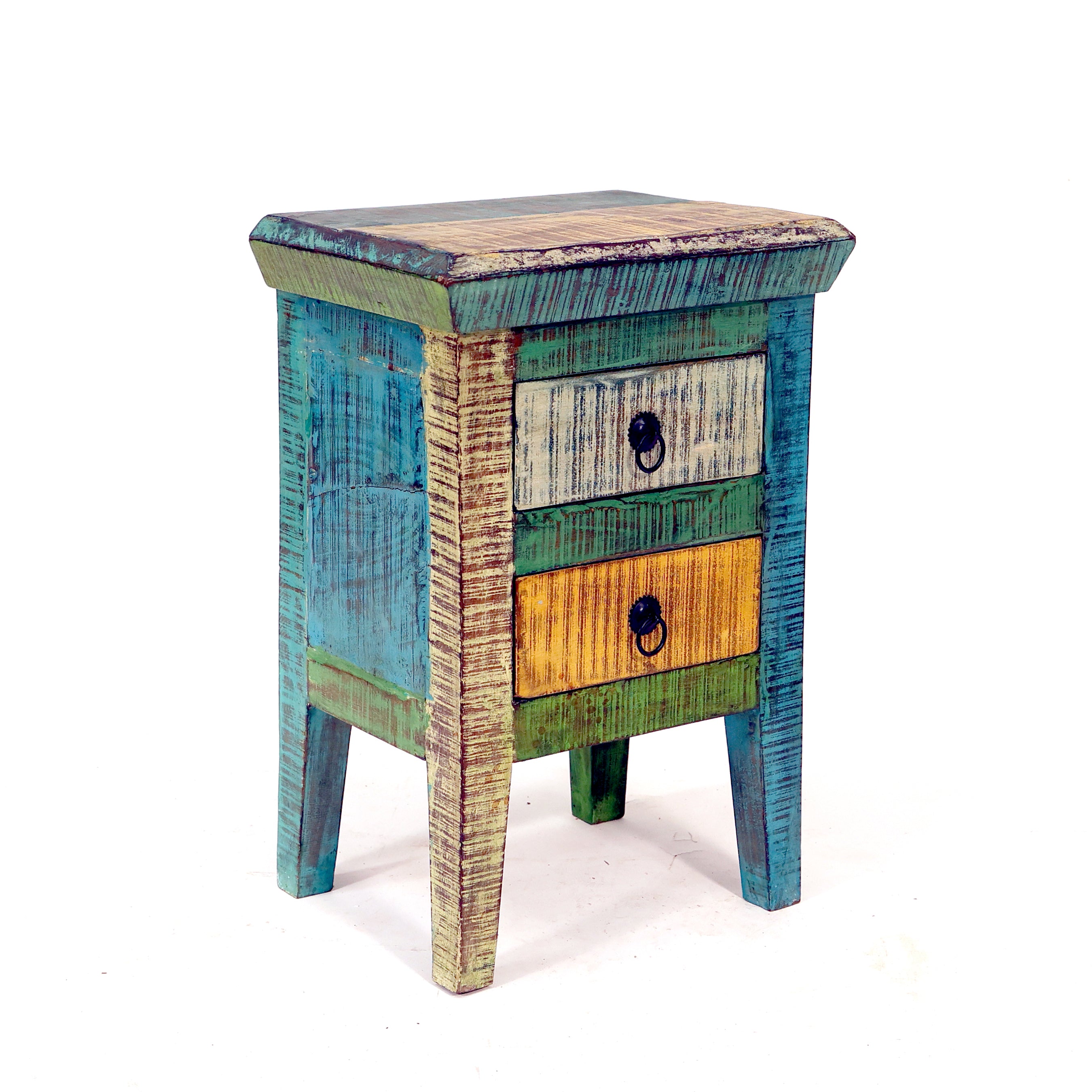 Vintage Heritage Finished Wooden Double Drawer Bedside Bedside