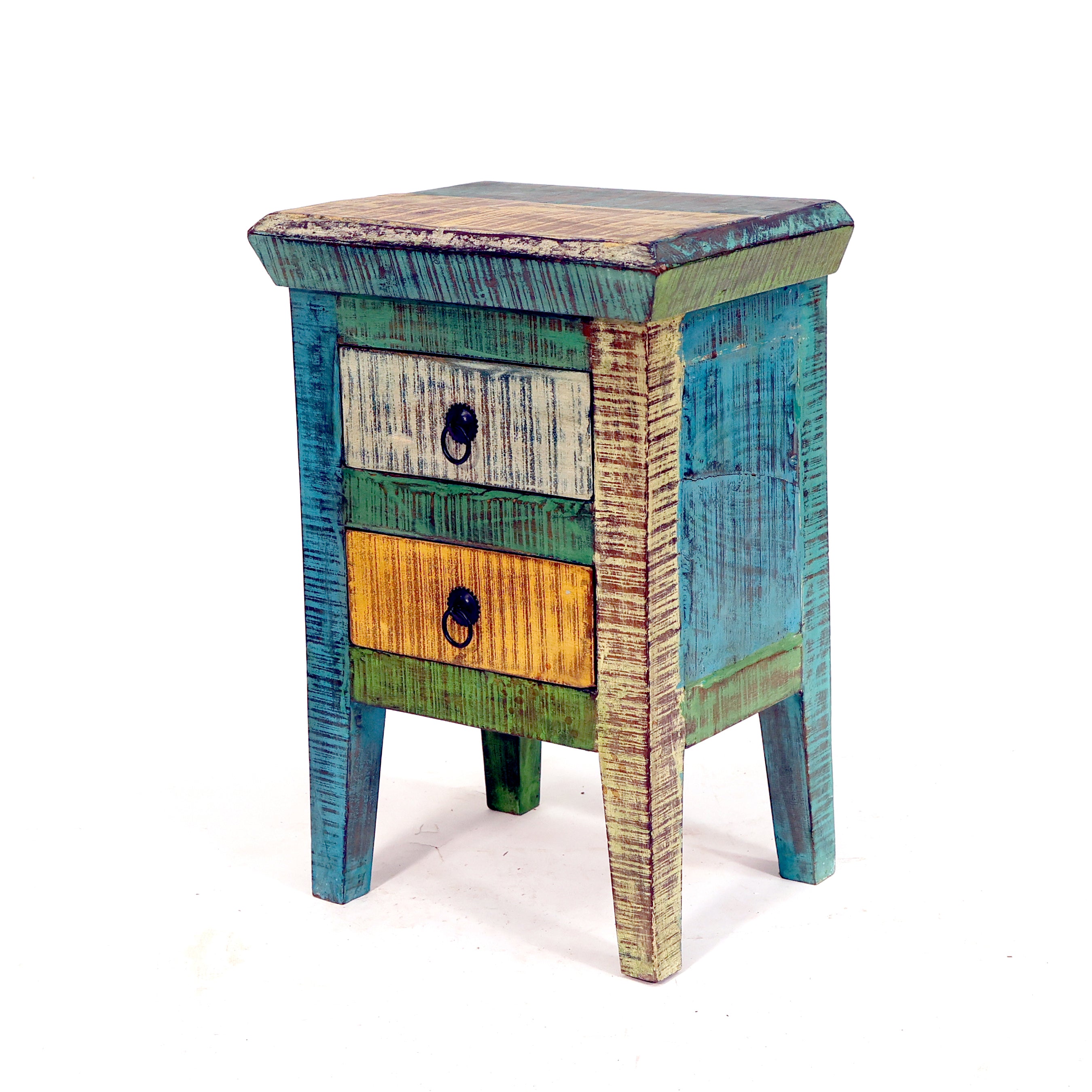 Vintage Heritage Finished Wooden Double Drawer Bedside Bedside