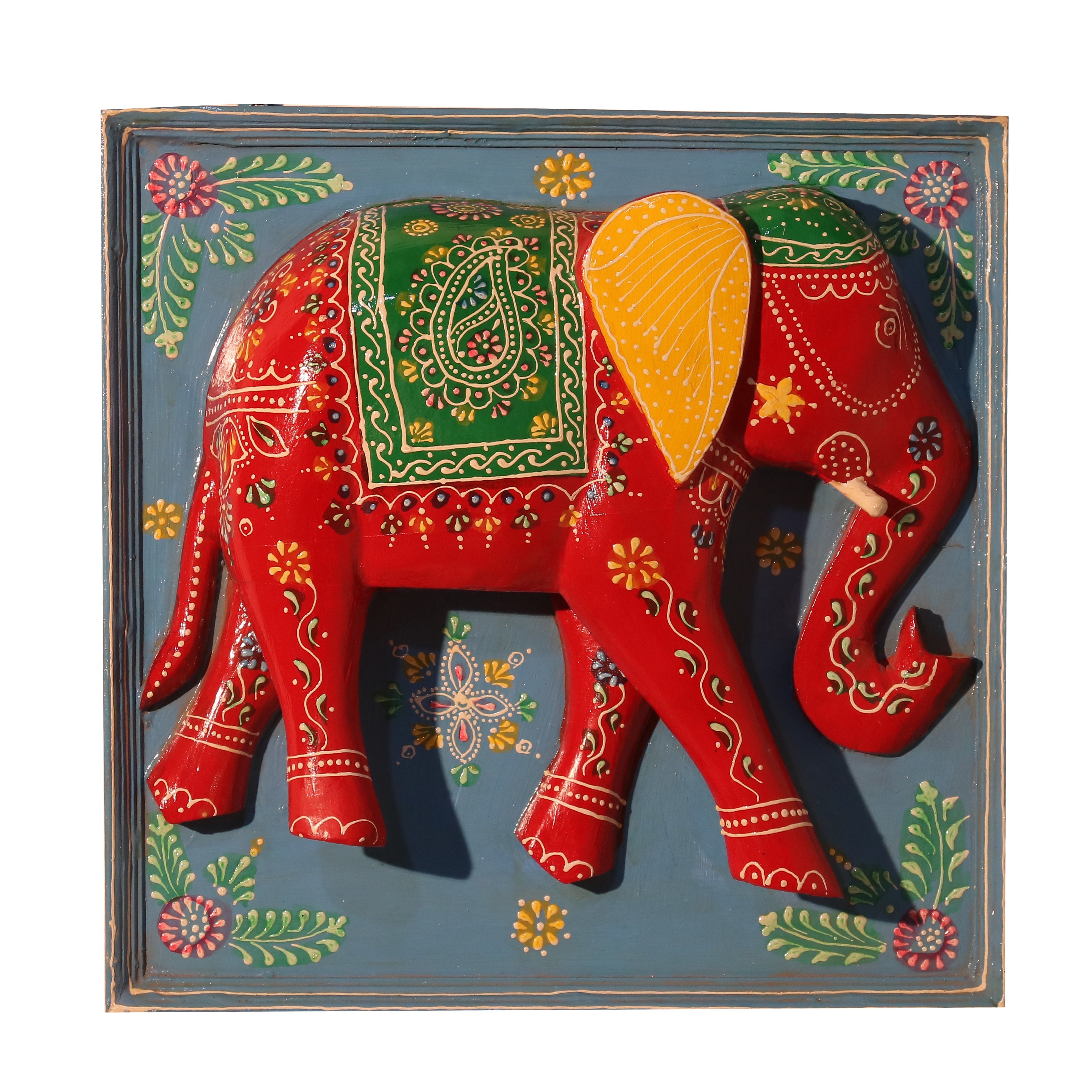 Elegant Wooden Elephant Frame Wall Decor