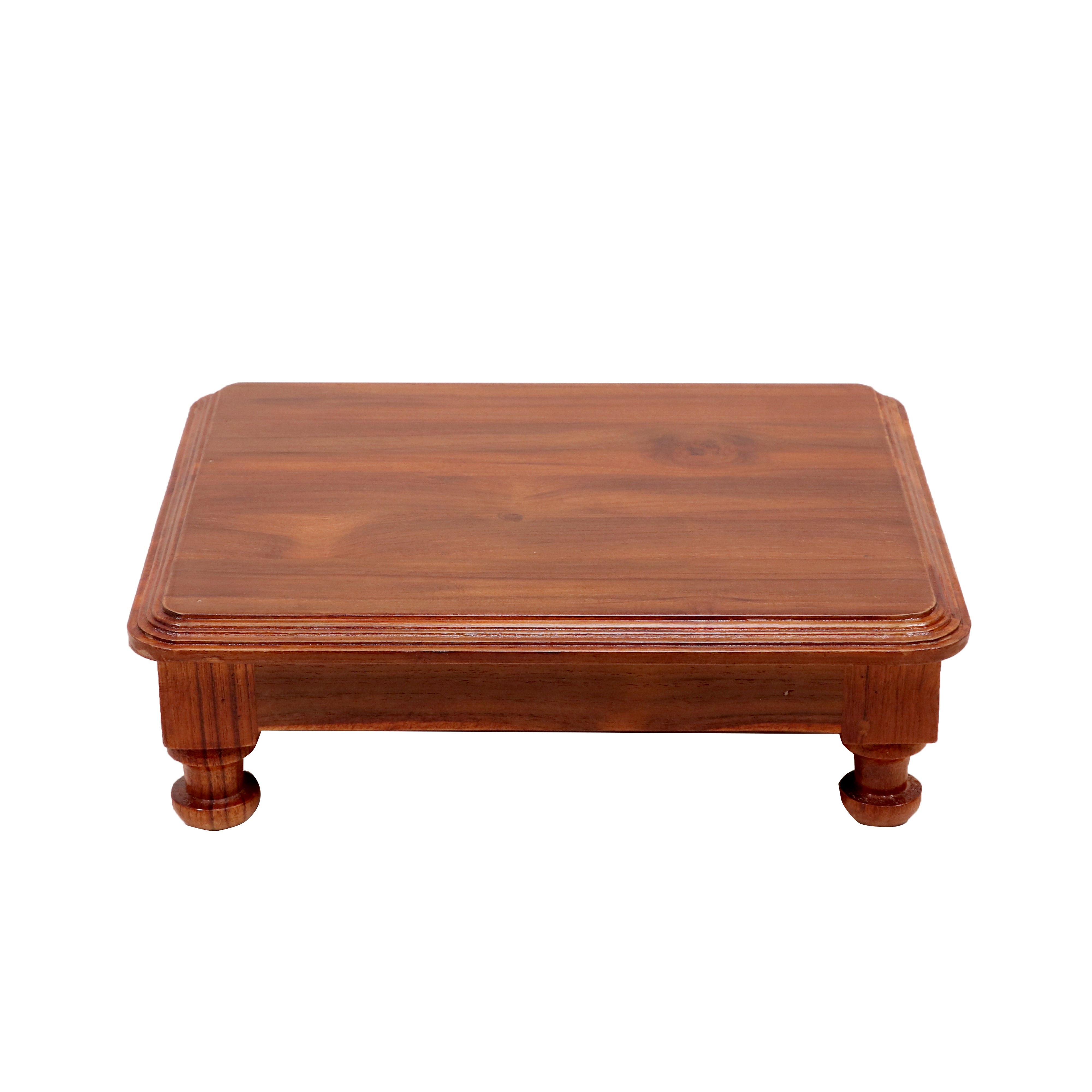 Old Natural Brown Handmade Small Wooden Bajot for Home Bajot