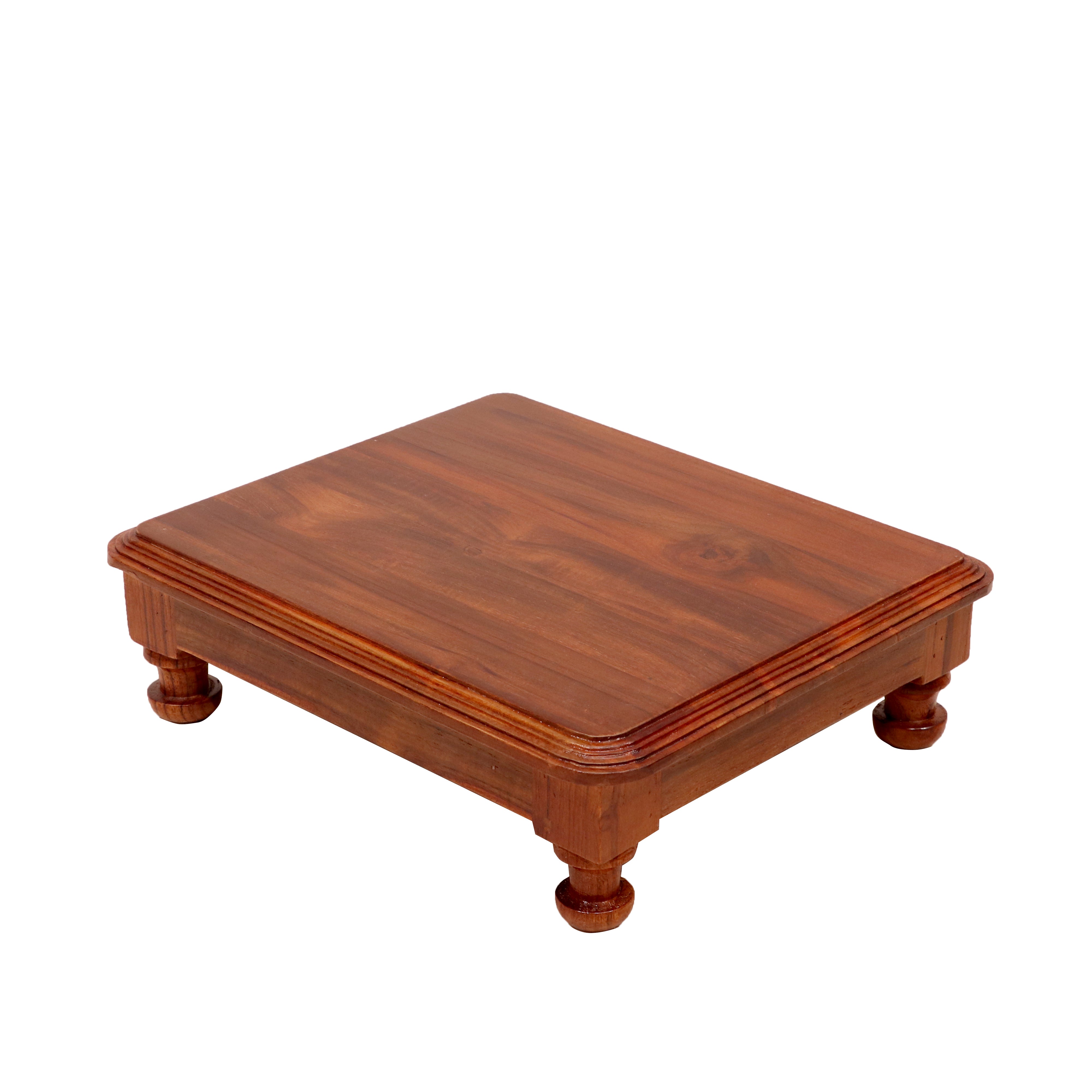 Old Natural Brown Handmade Small Wooden Bajot for Home Bajot