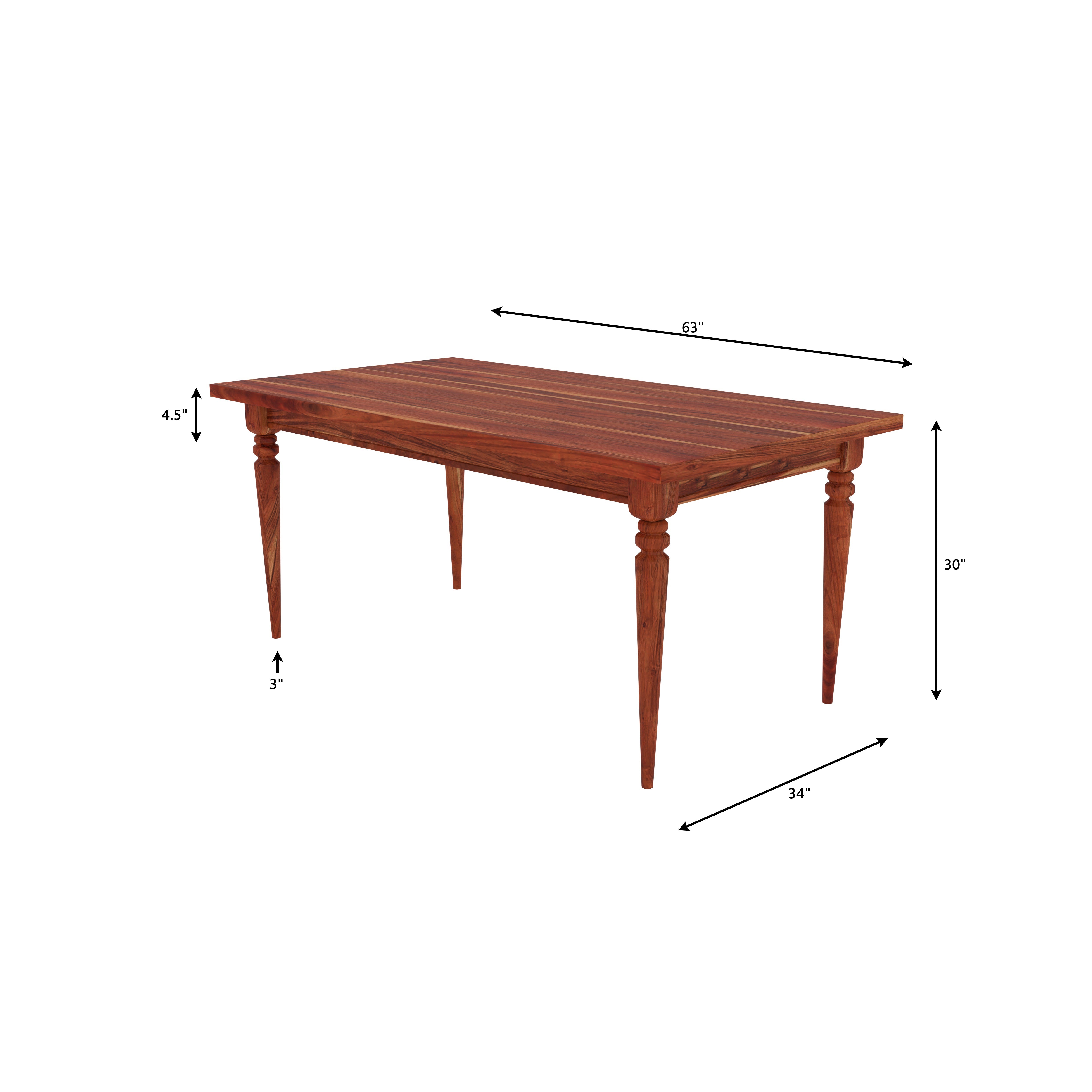 Classic 4-Seater Wooden Dining Table Set with Cushioned Chairs – Elegant Traditional Style Dining Set
