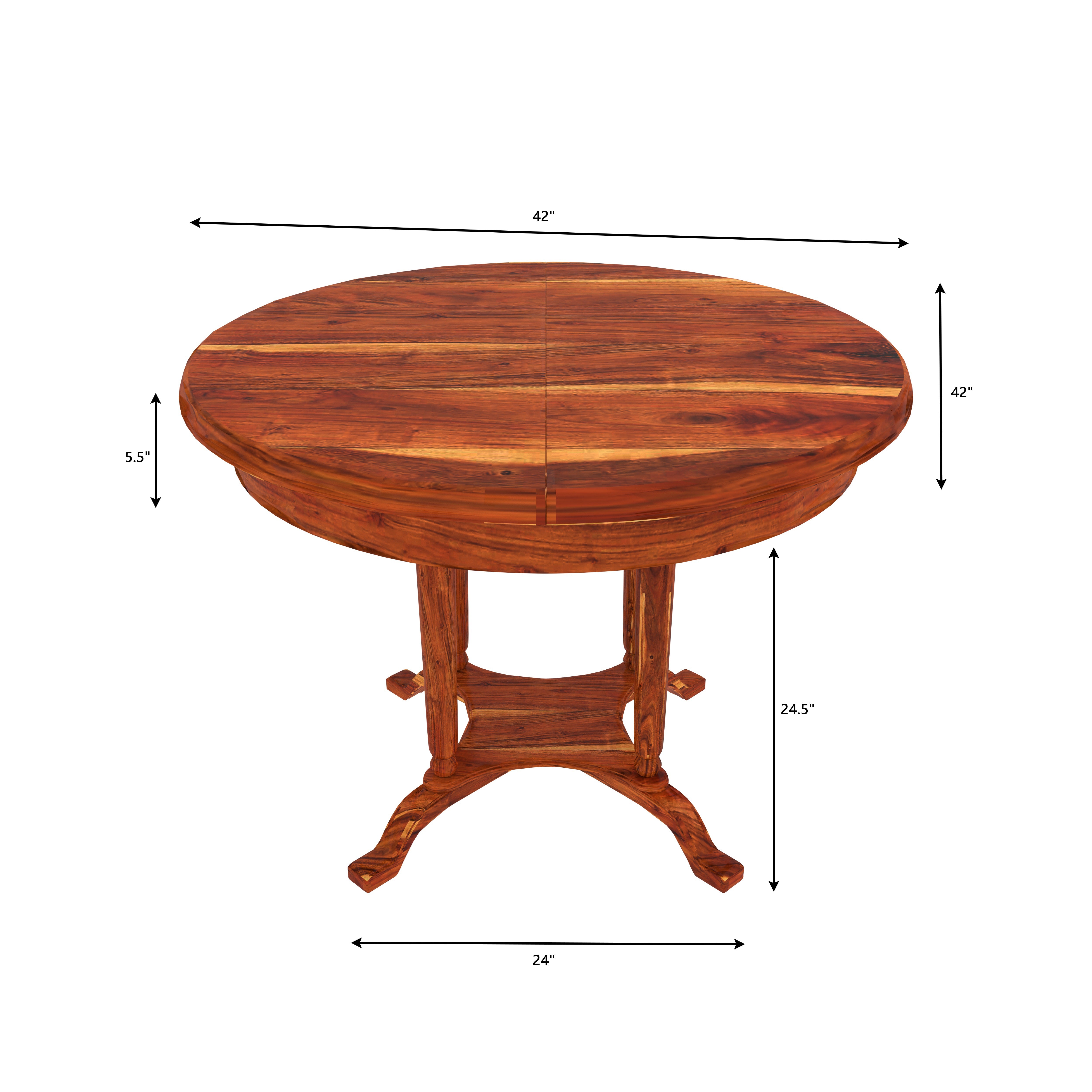 Elegant 4-Seater Wooden Dining Table Set – Natural Finish Dining Set