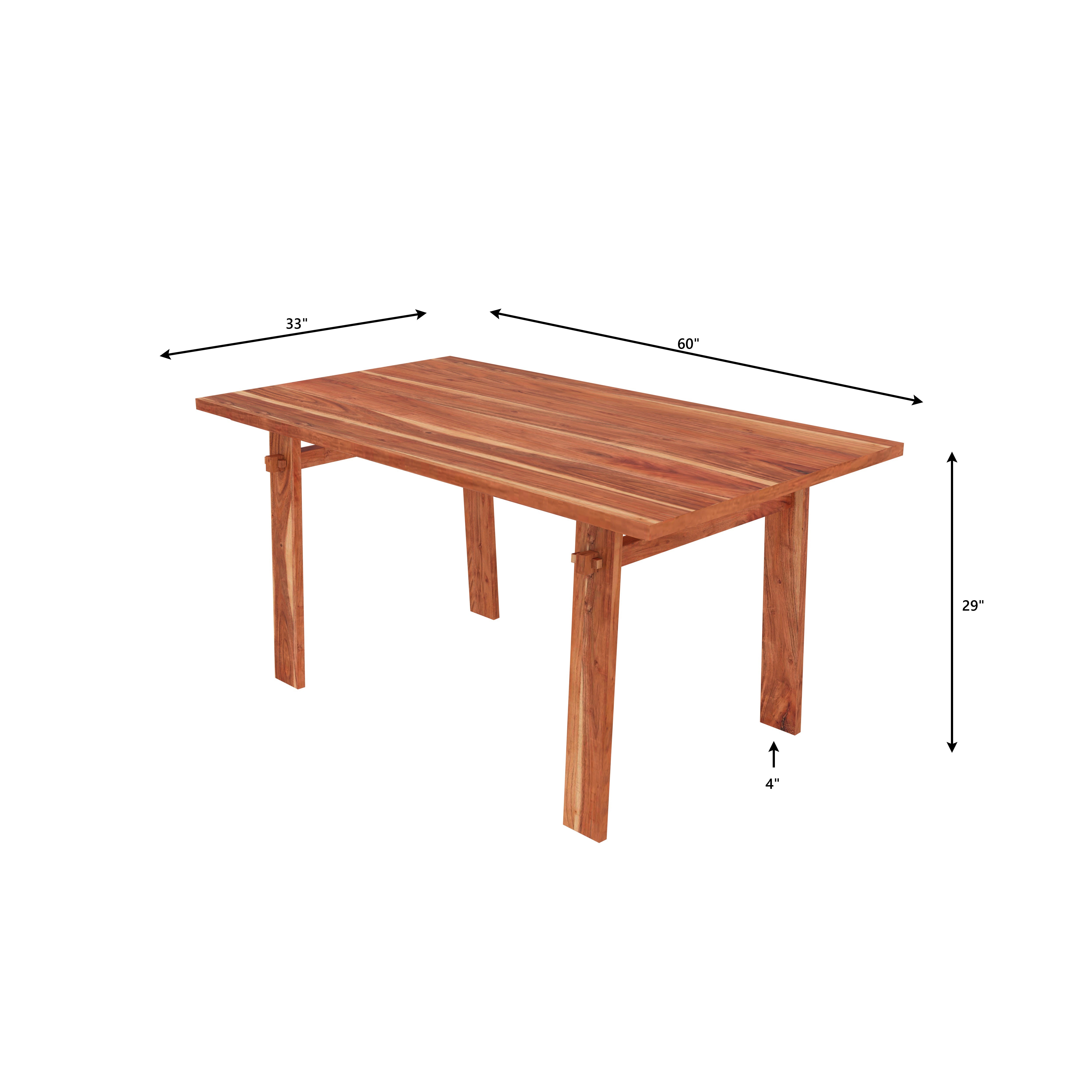 Contemporary Wooden Dining Table Set with 4 Cushioned Chairs – Sleek & Stylish Dining Set