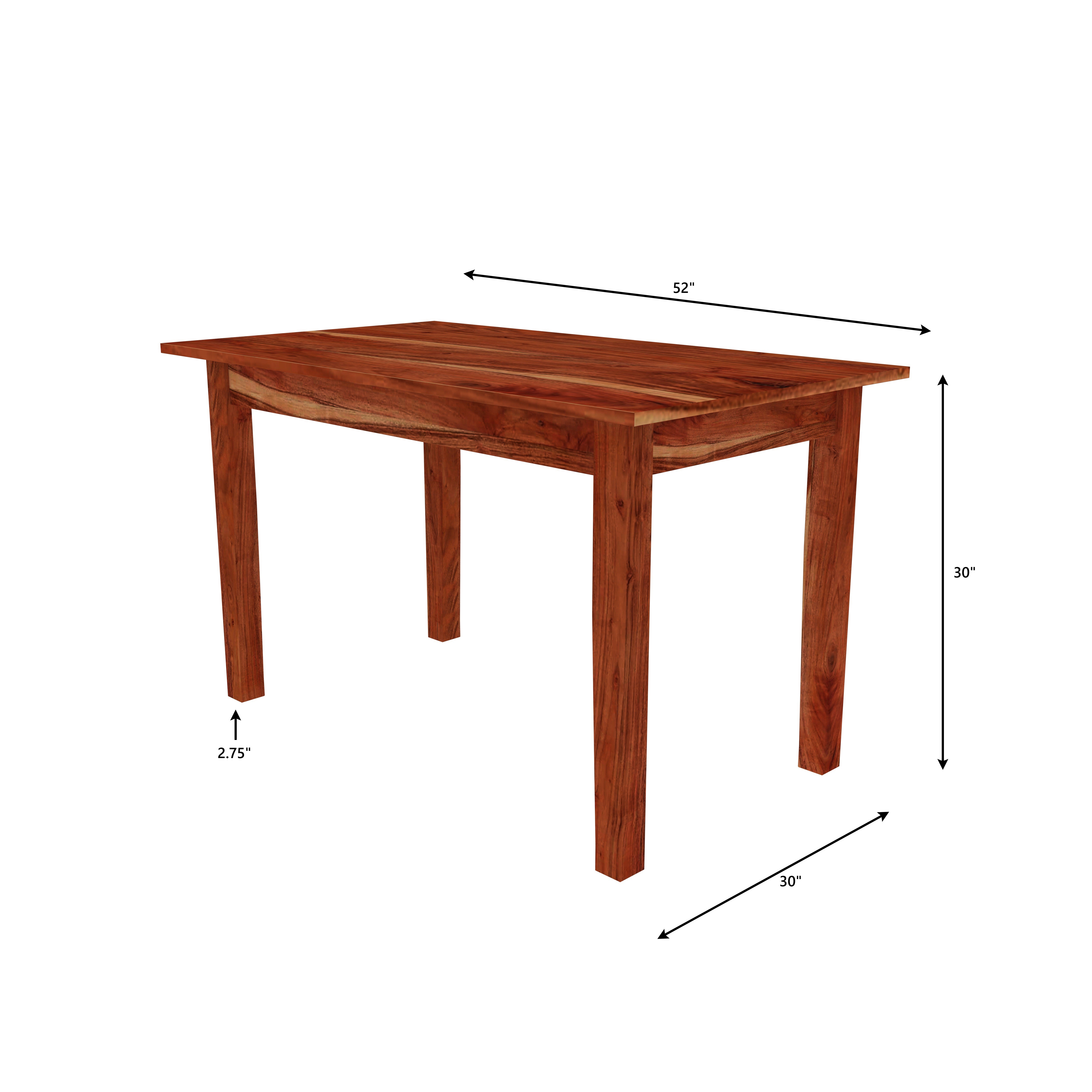 4-Seater Solid Wood Dining Table Set – Elegant Comfort with Vertical Backrest Chairs Dining Set