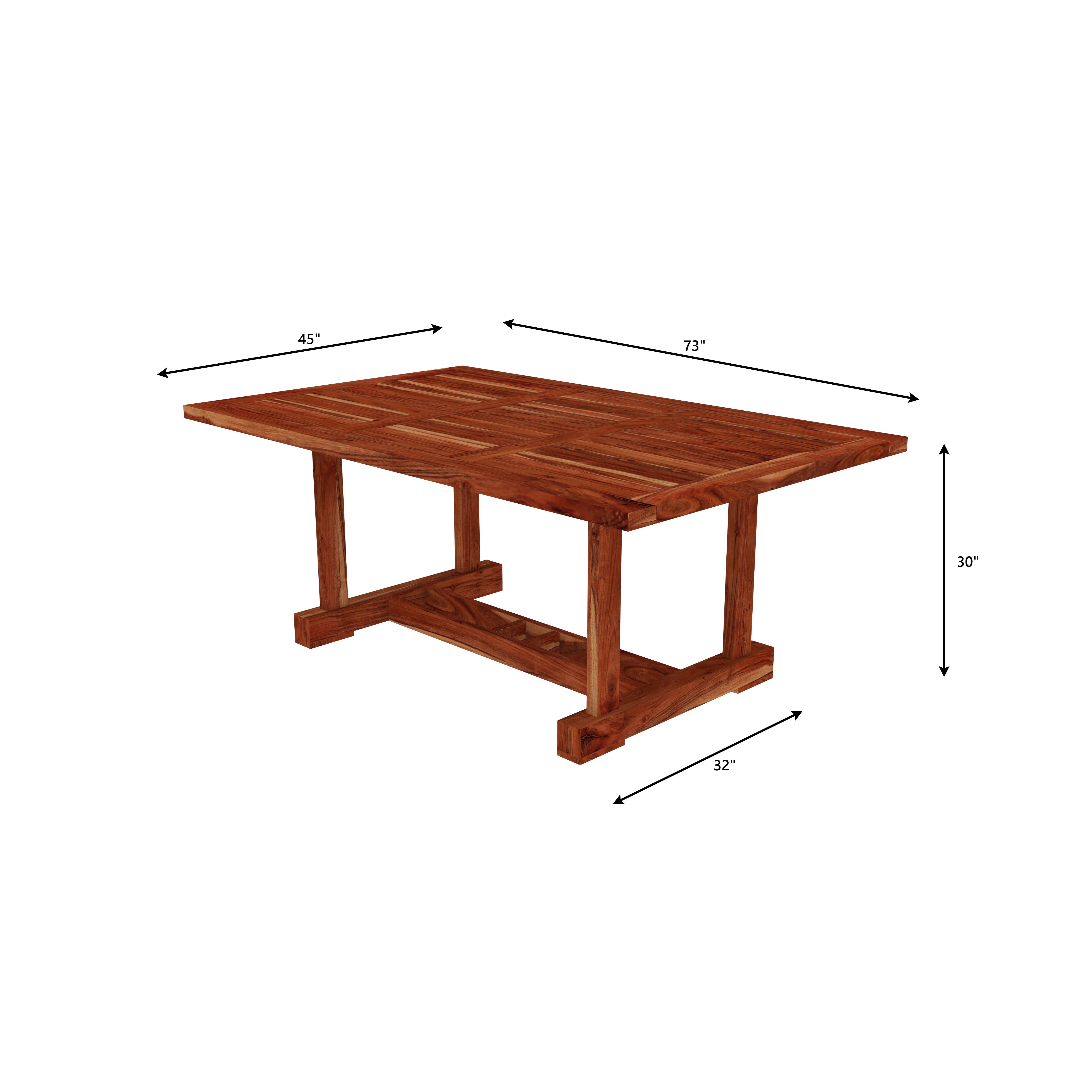 Solid Wood Dining Table Set for 4 – Sturdy & Stylish with Slatted Chairs Dining Set