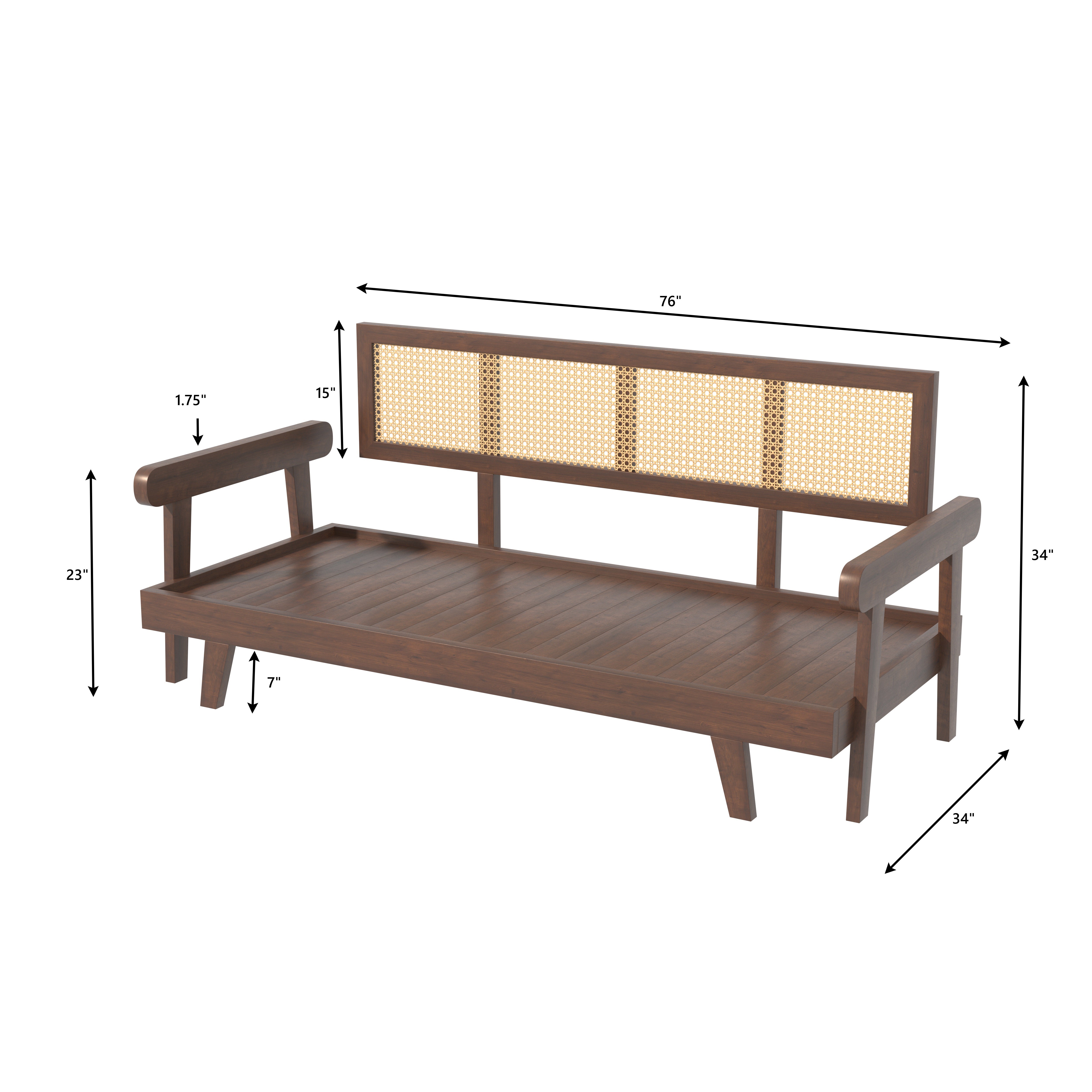Signature Luxury Heritage Day Bed with Hand-Framed Backrest and Extendable Lounge Sofa cum bed