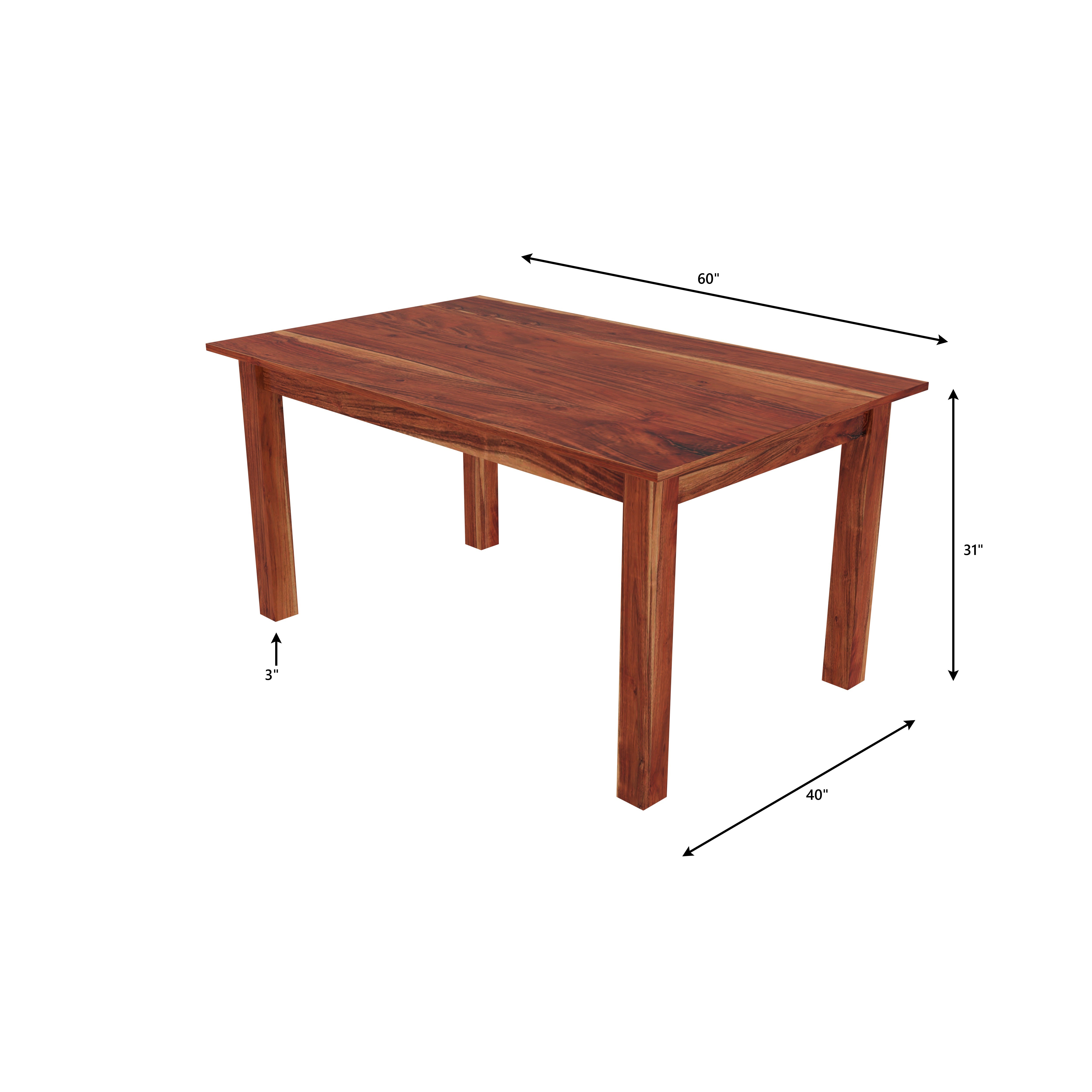 4-Seater Wooden Dining Table Set with Cushioned Chairs – Simple & Functional Design Dining Set