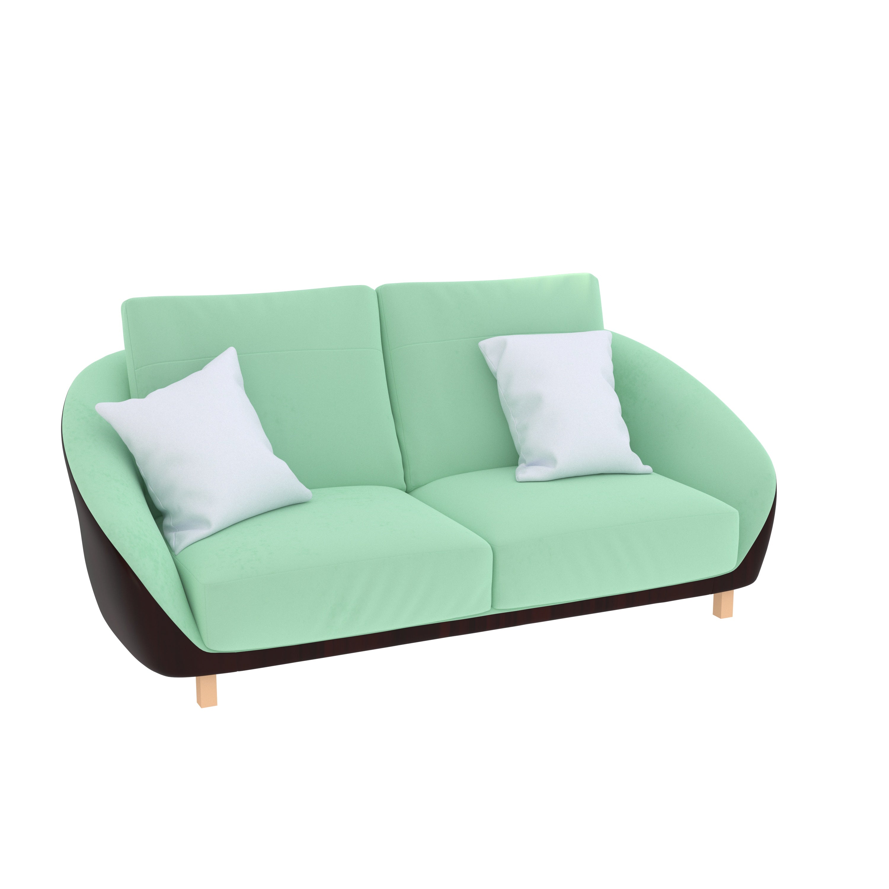 Emeraid Royal Green Smooth Finish Wooden 2 Seater Sofa Sofa