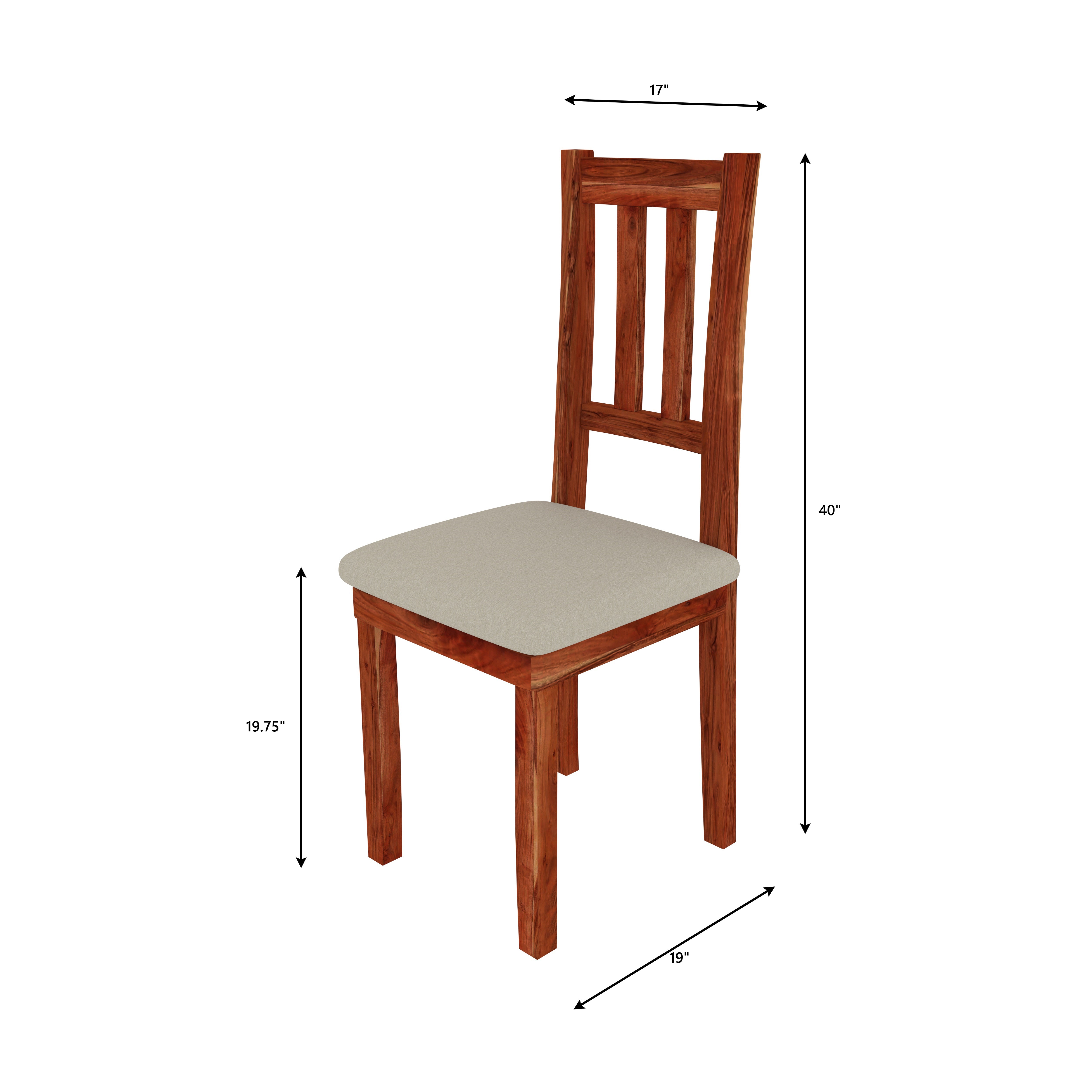 4-Seater Solid Wood Dining Table Set – Elegant Comfort with Vertical Backrest Chairs Dining Set
