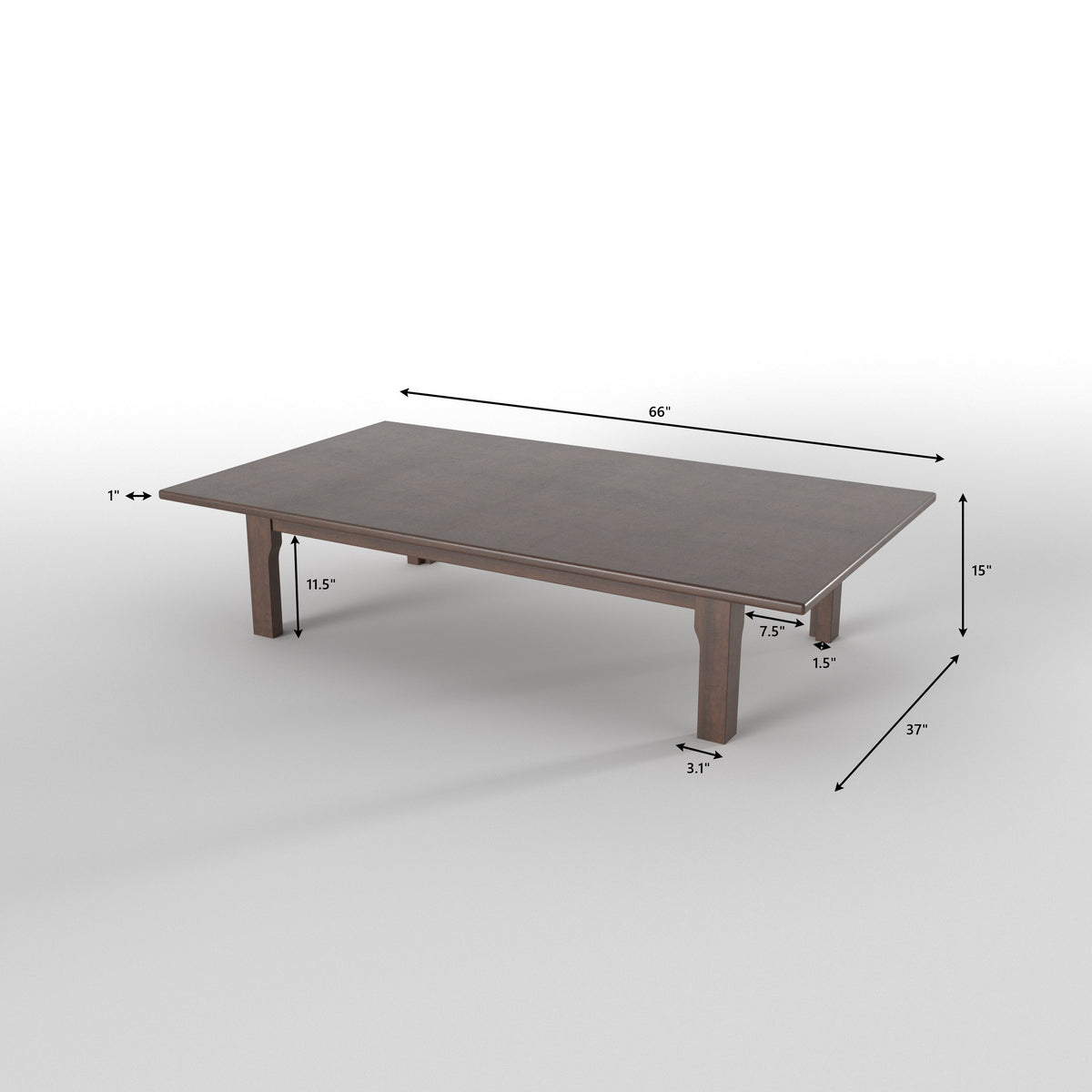 Low-Profile Rectangular Dining Table with Framed Lounge Chairs Japanese Dining Set