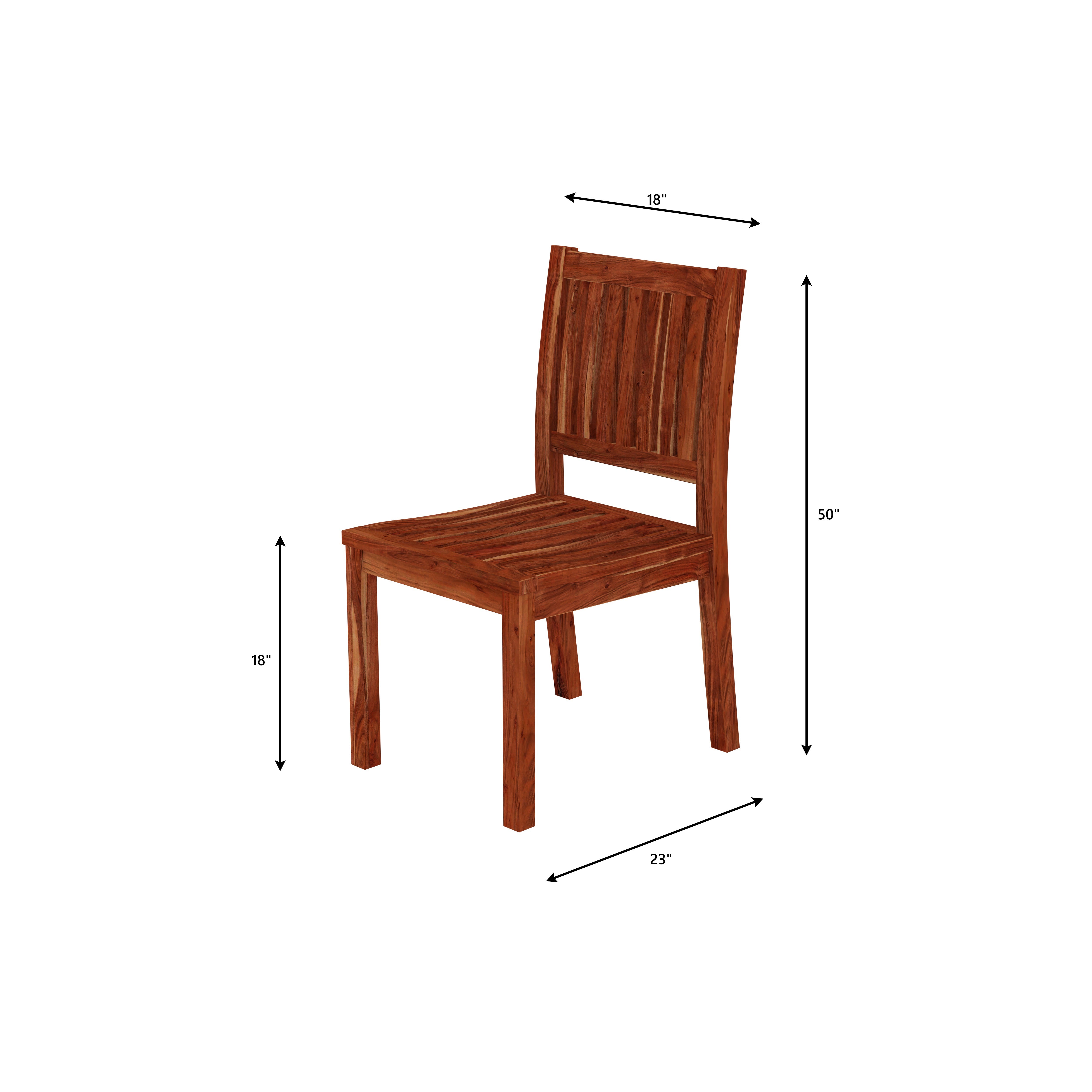 Solid Wood Dining Table Set for 4 – Sturdy & Stylish with Slatted Chairs Dining Set