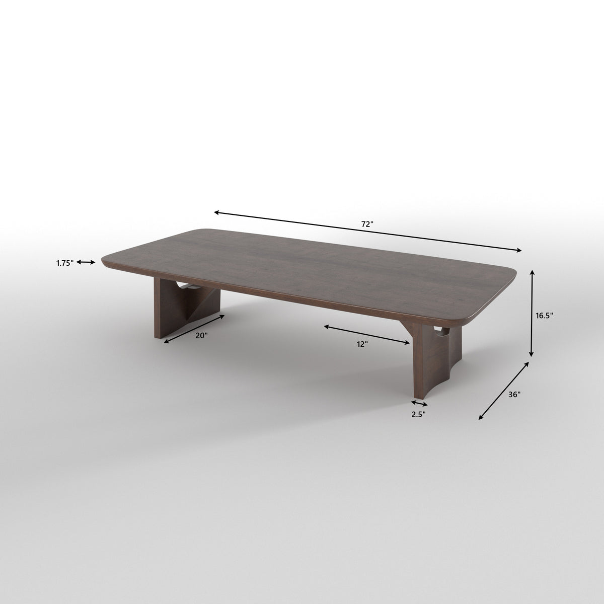 Elongated Dining Table with Sculptural Cutout Base