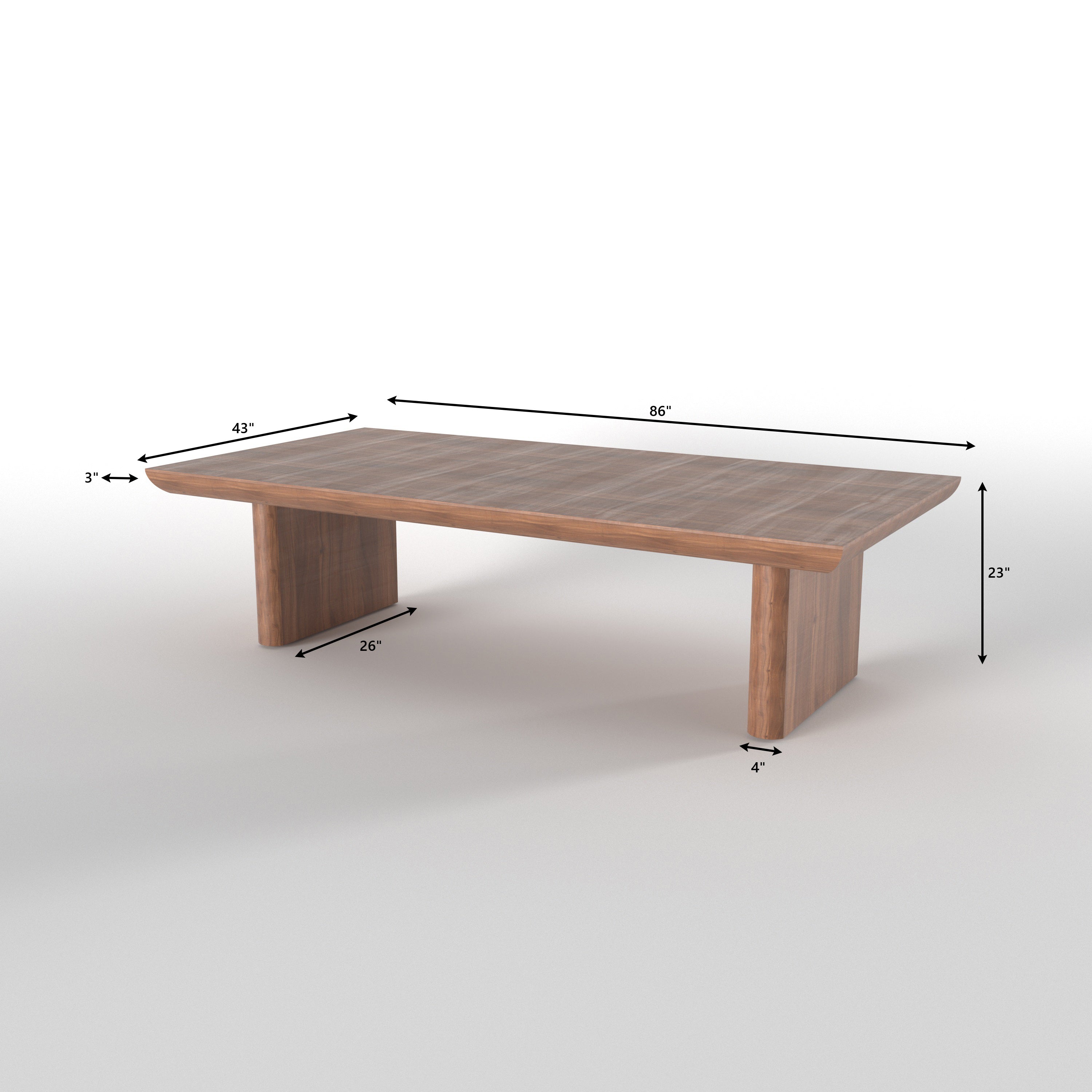 Modern Rectangular Dining Table with Bold Panel Legs