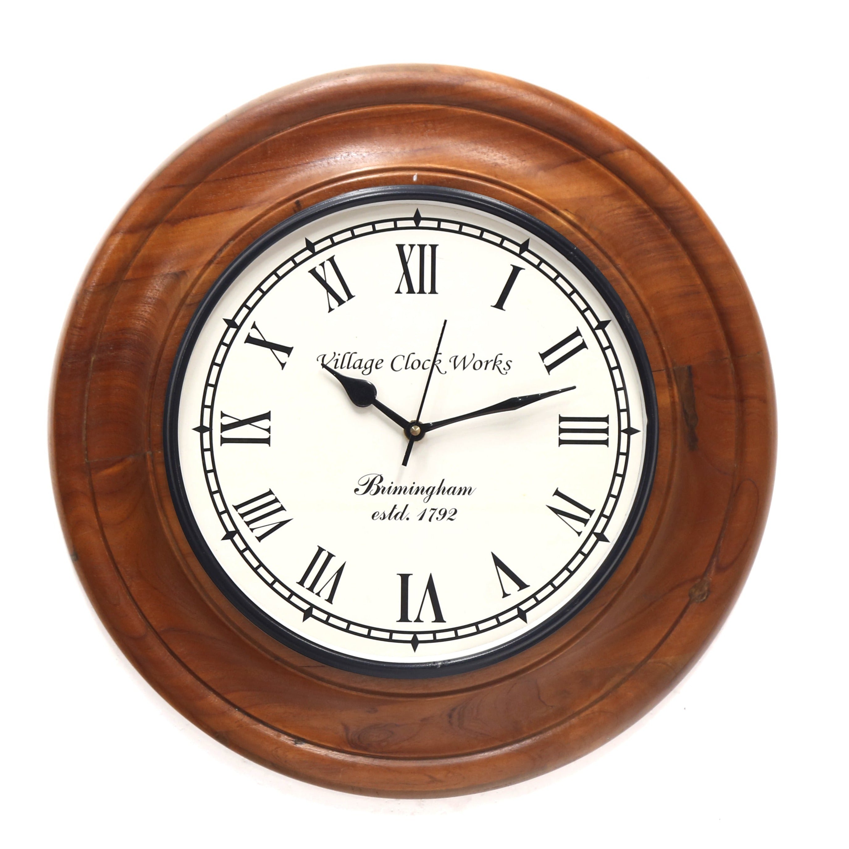 Wooden Colonial Design Clock (18 Inch Round (Dial : 12 Inch)) Clock