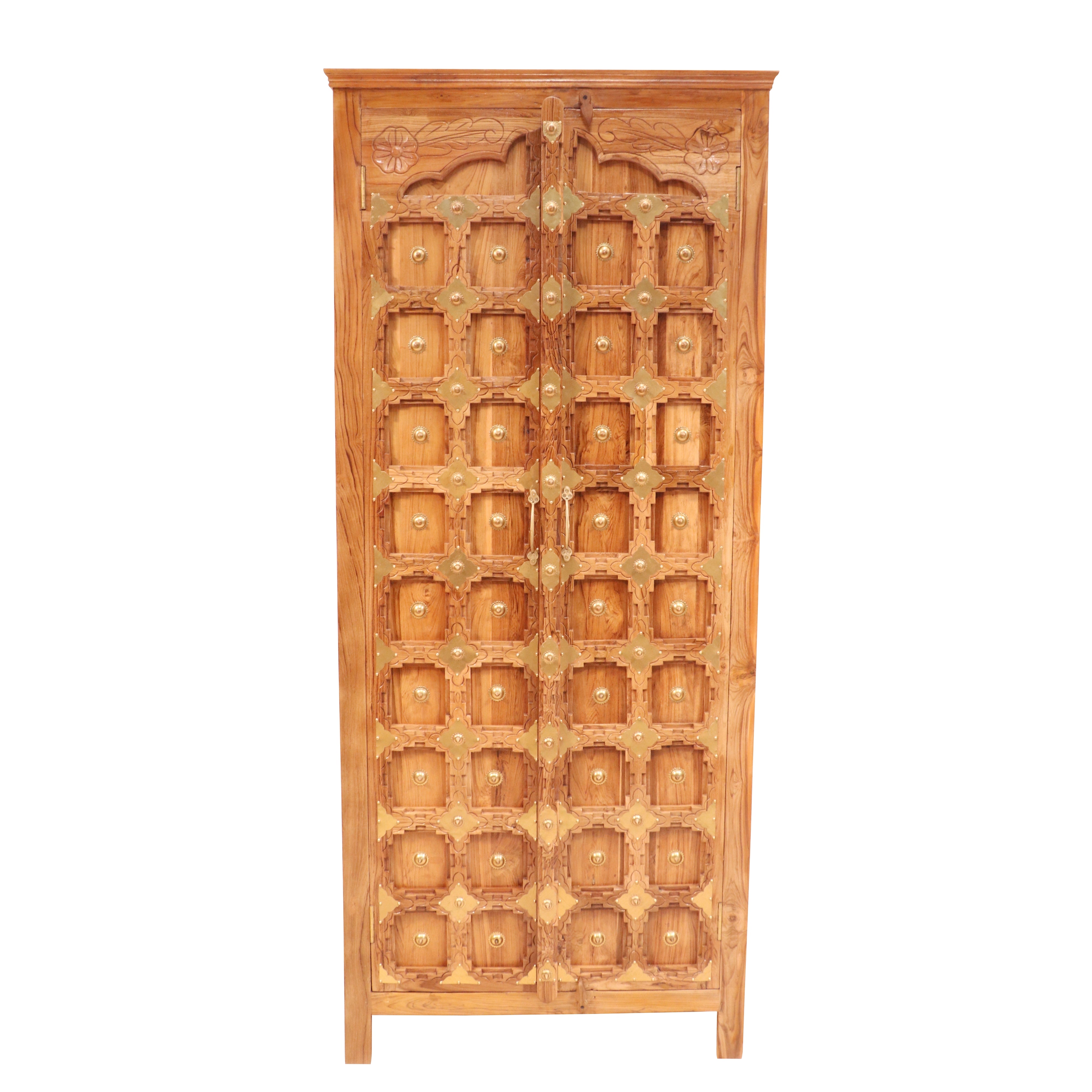 Classic Multiple Storage & Block Style Handmade Large Wooden Cupboard for Home Wardrobe