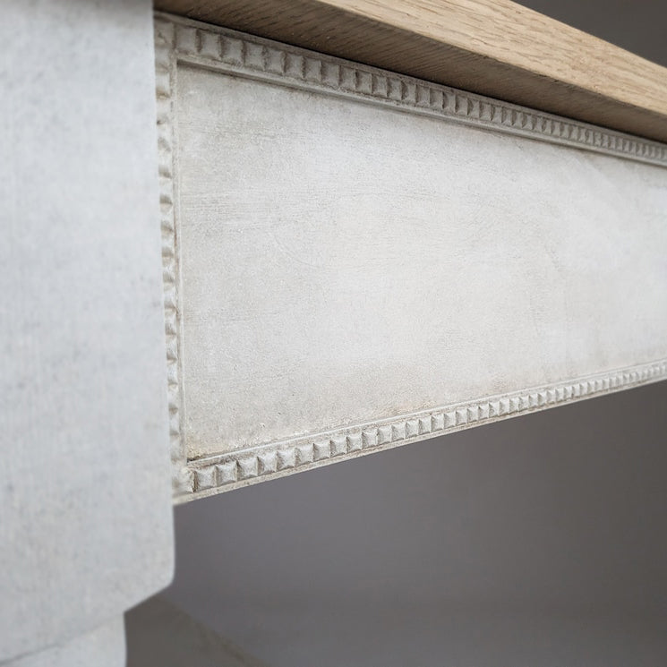 Ornate Baroque Console Table with Carved Details - Luxury White Finish Console Table