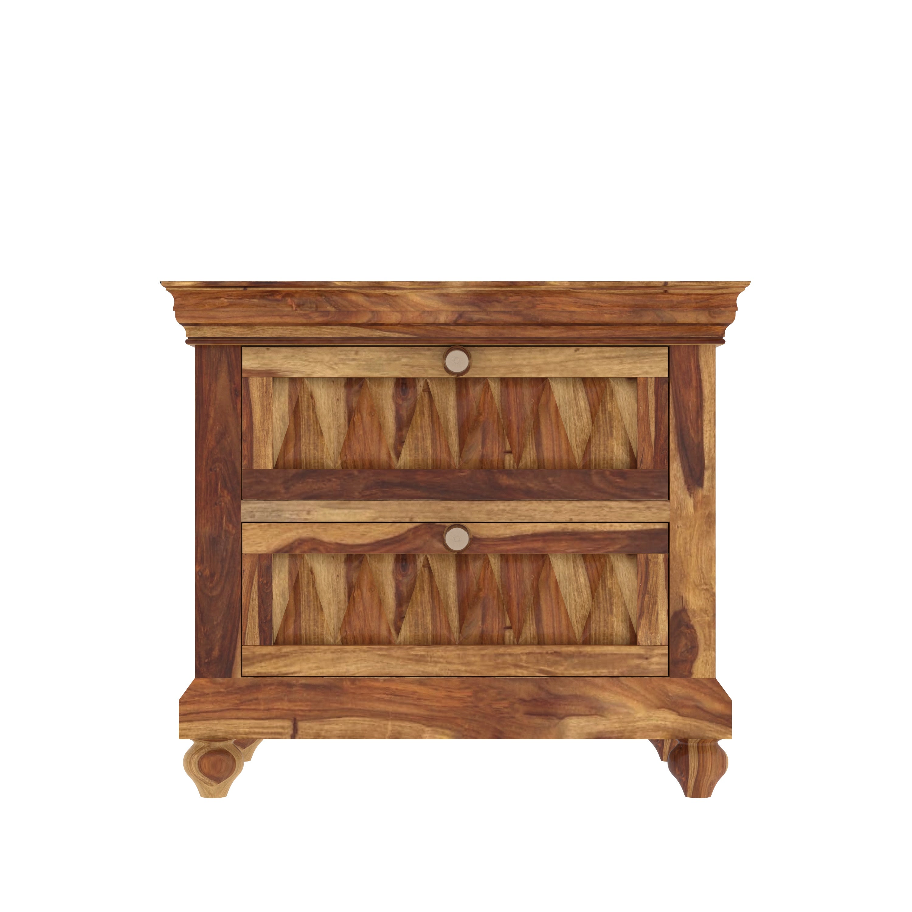 Jaguar Sheesham Finished Wooden Handmade Storage Cabinet Bedside