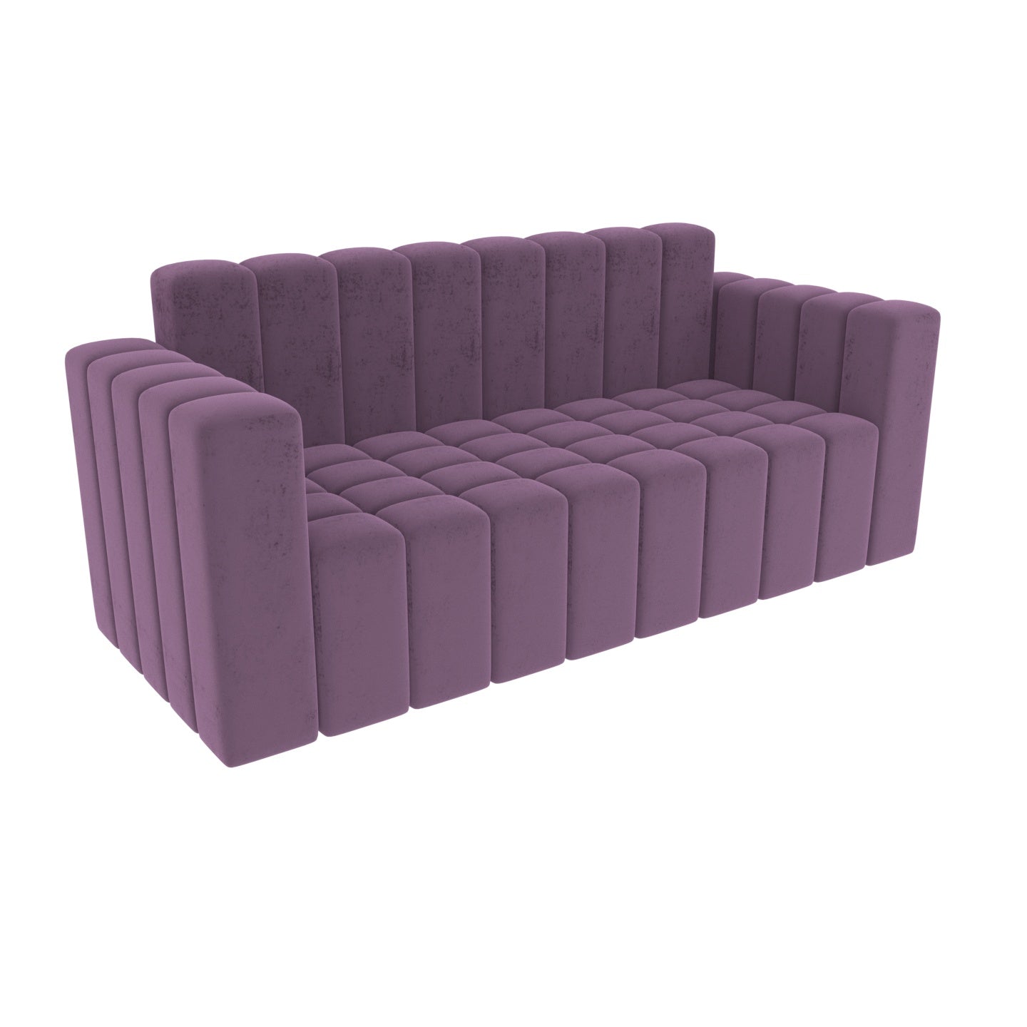 Strip Style Dark Violet Shaded Wooden 3 Seater Sofa Sofa
