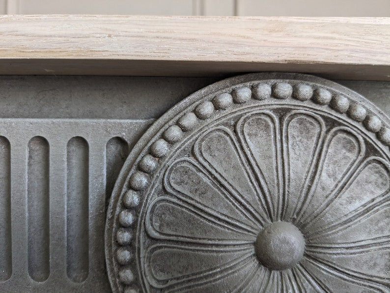 Grand Console Table with Fluted Frieze and Central Rosette Medallion Console Table