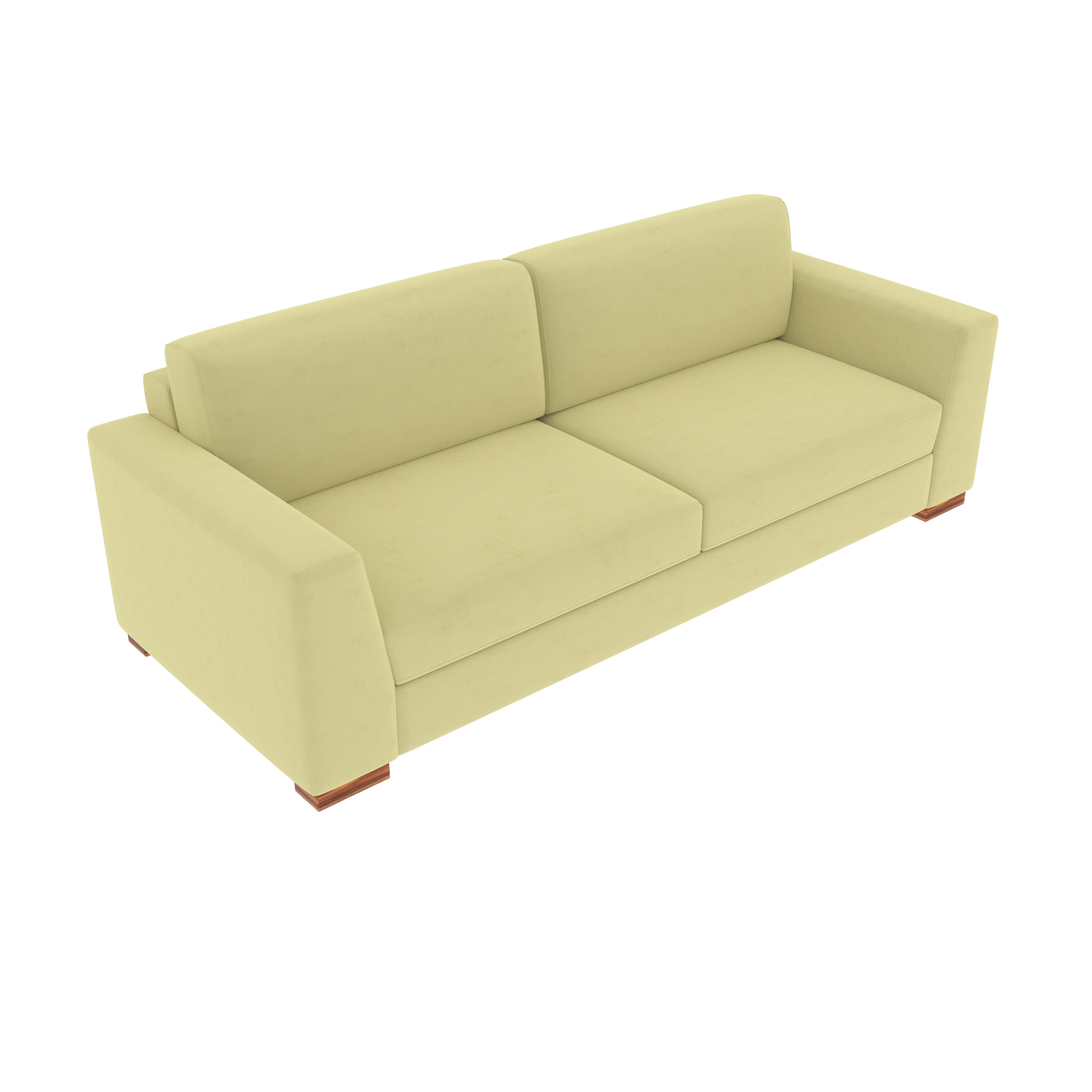 Ivory Yellow Pastel Coloured Comfort 2+1 Seater Sofa + Center Table for Home Sofa