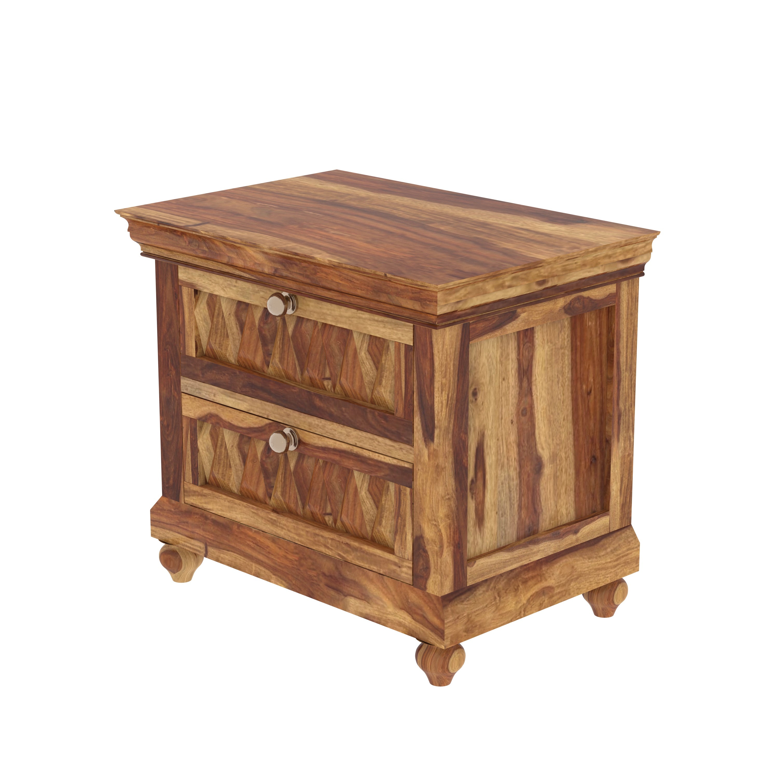 Jaguar Sheesham Finished Wooden Handmade Storage Cabinet Bedside