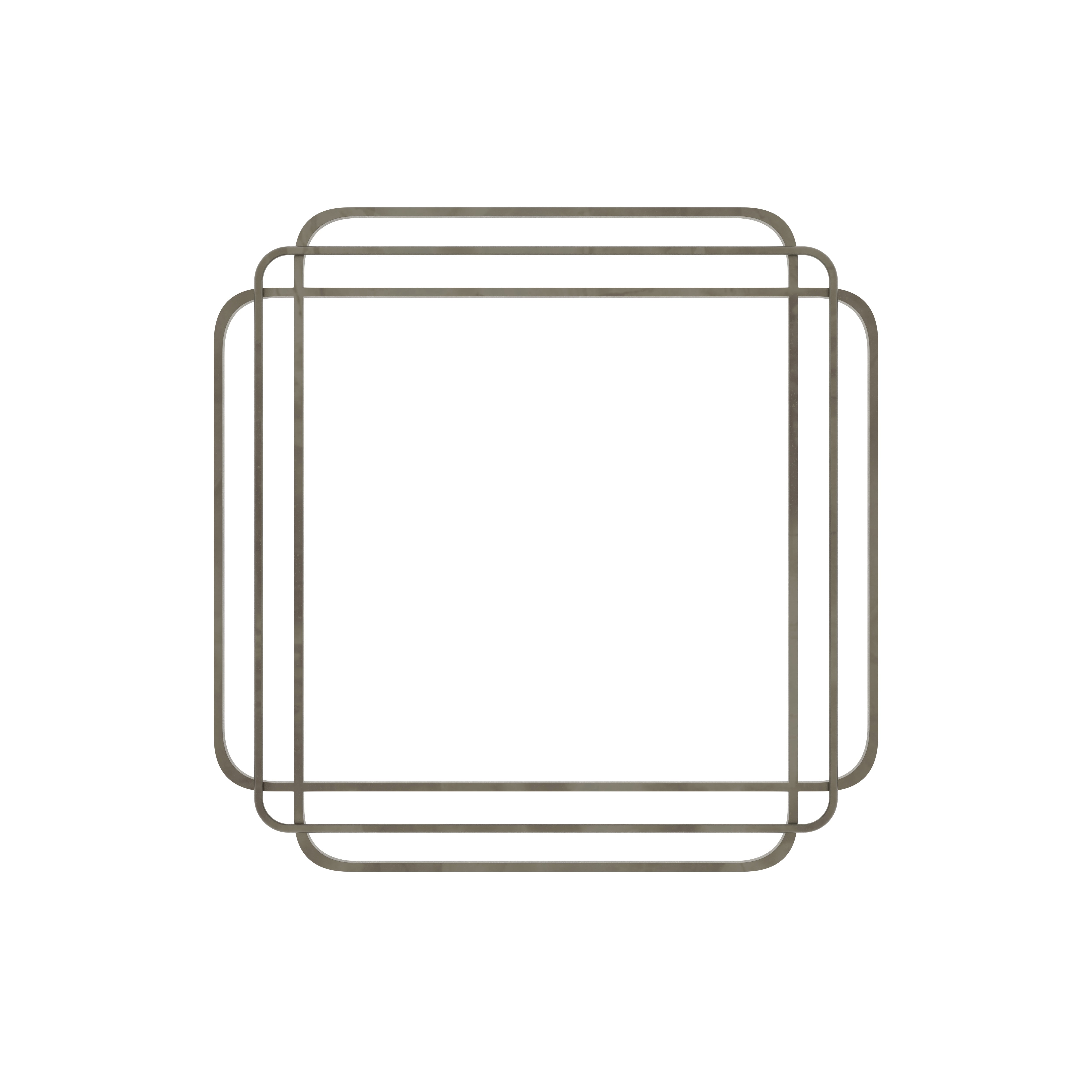 Square Metal Frame Mirror with Rounded Corners Mirror