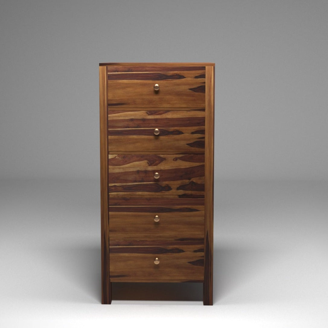 Elegant Solid Five-Drawer Sheesham Chest for Timeless Storage Solutions Drawer's Chest