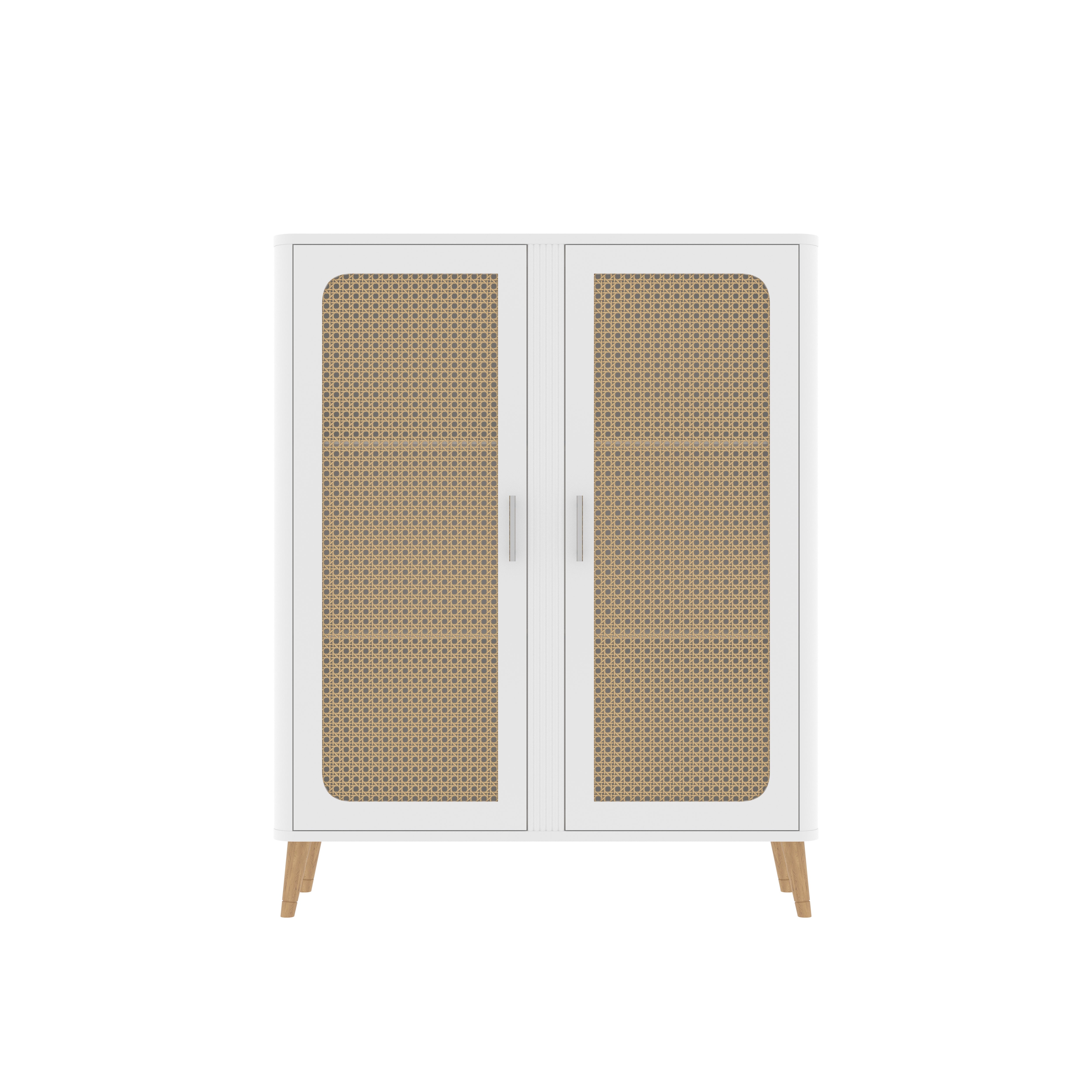 Berlin Contemporary Cabinet with Cane Panels Wardrobe