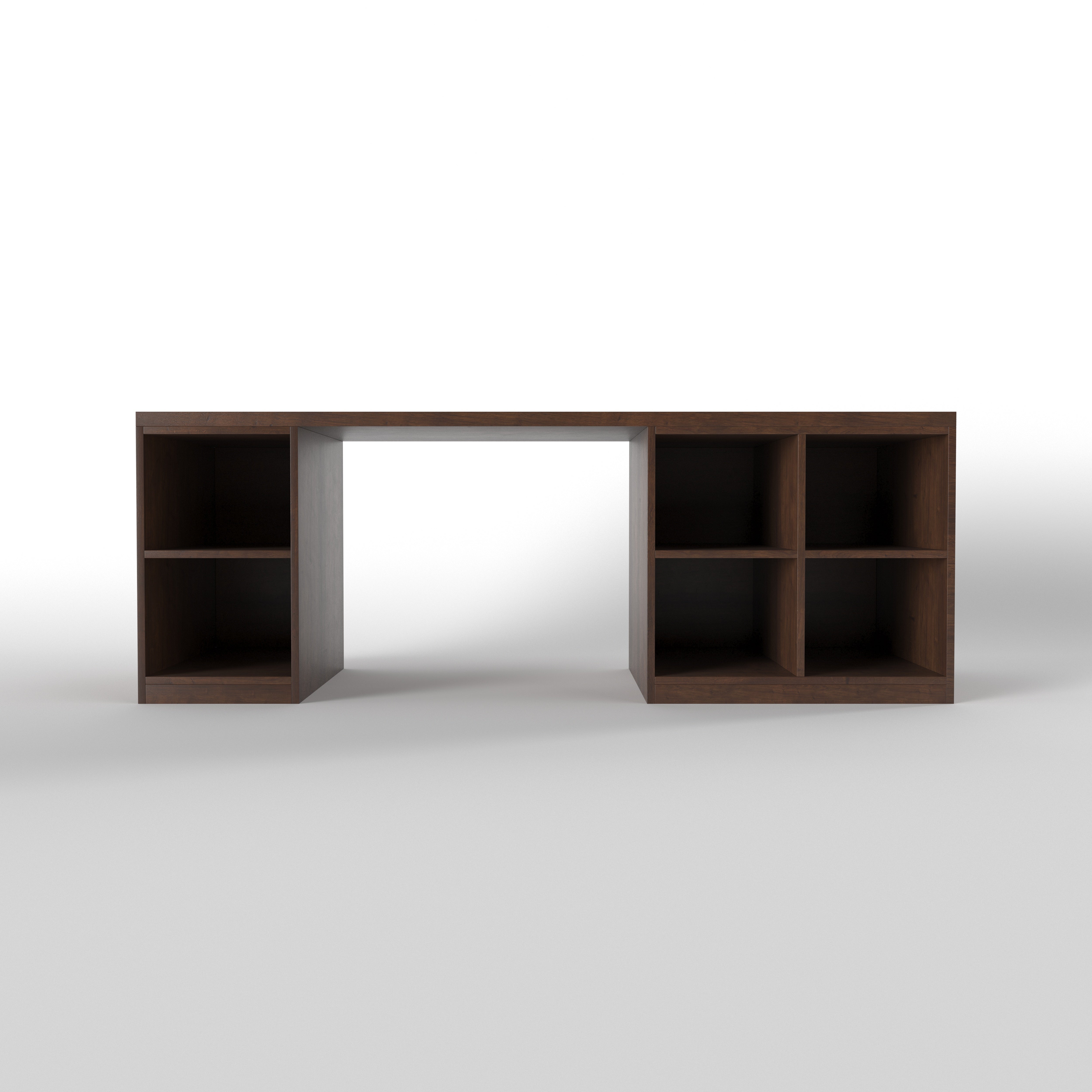 Contemporary Office Desk with Open Shelf Storage Study Table