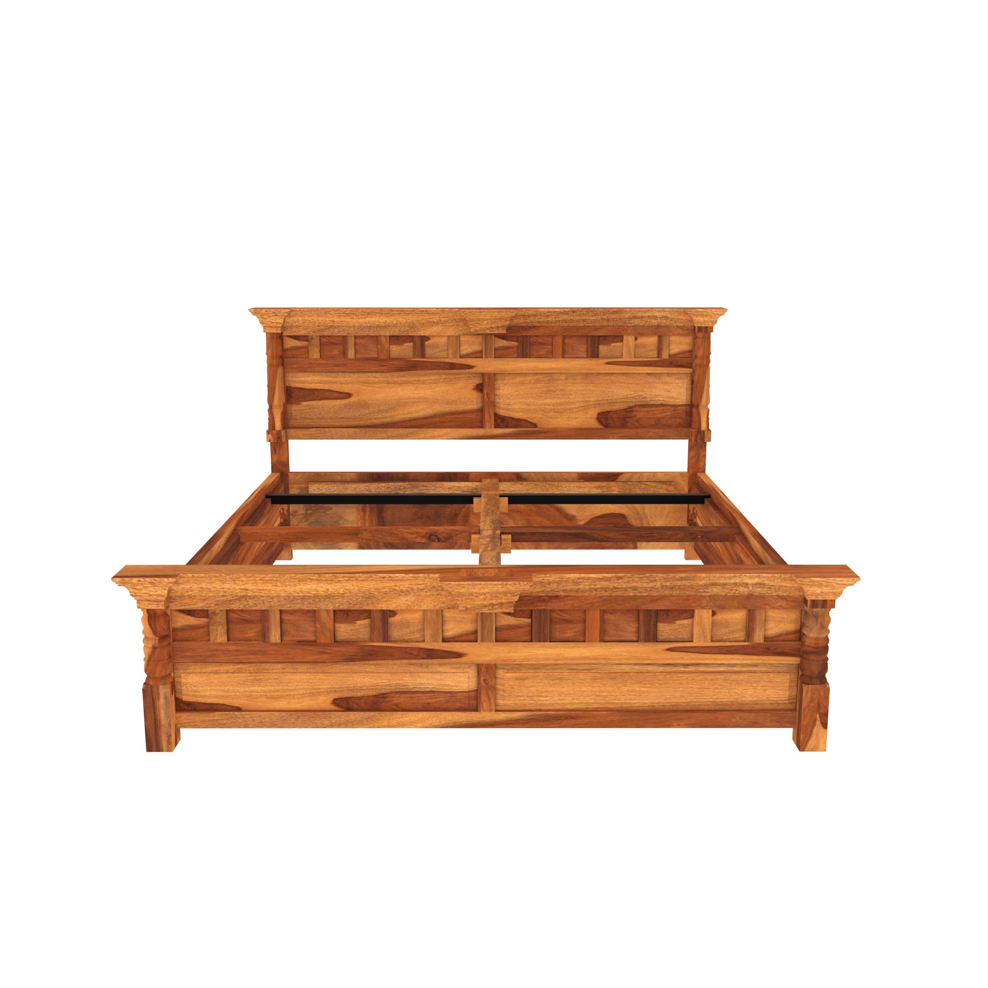 Solid Wood Bed in Light Brown Finish (Sheesham wood) Bed