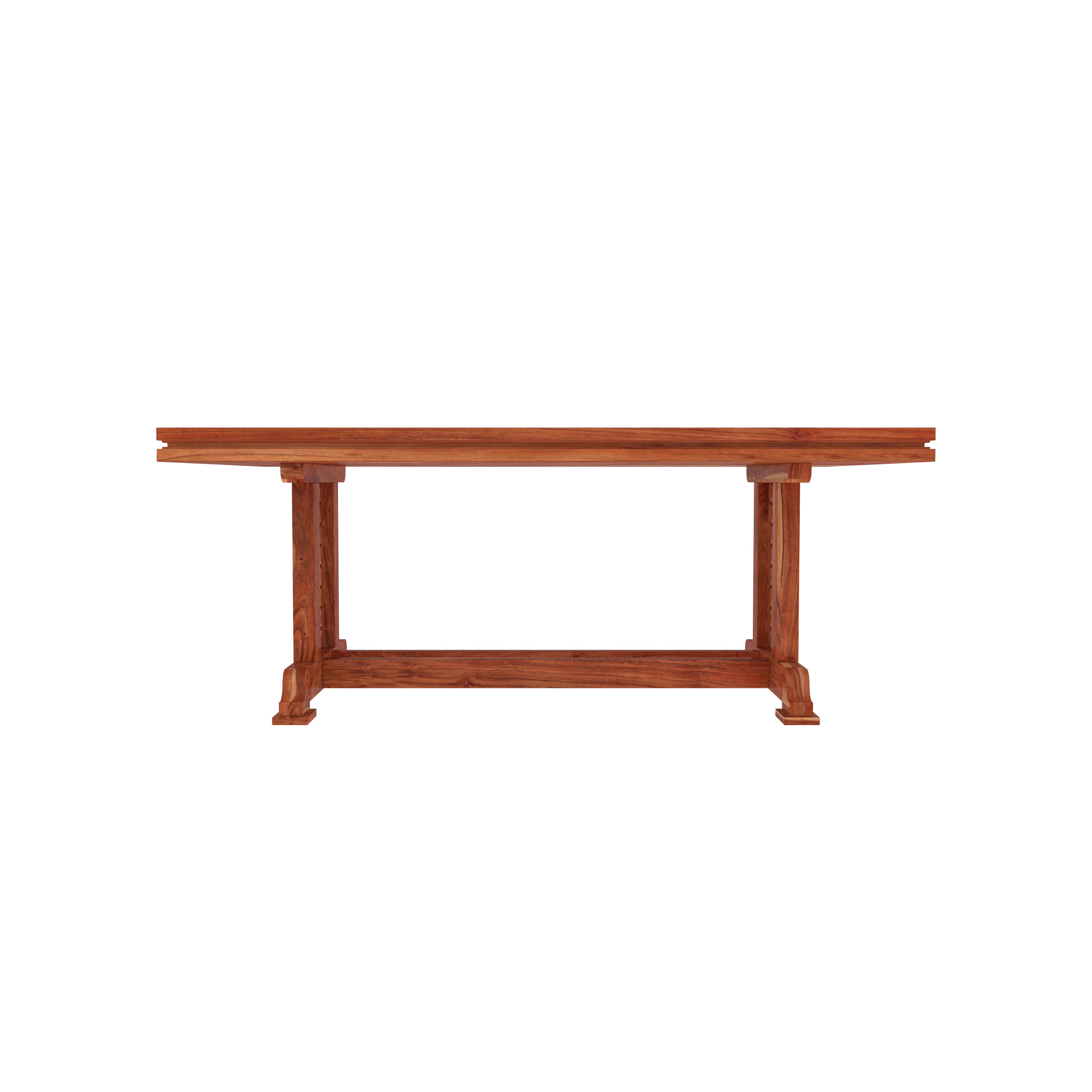 Traditional 4-Seater Wooden Dining Table Set with Decorative Backrest Design Dining Set