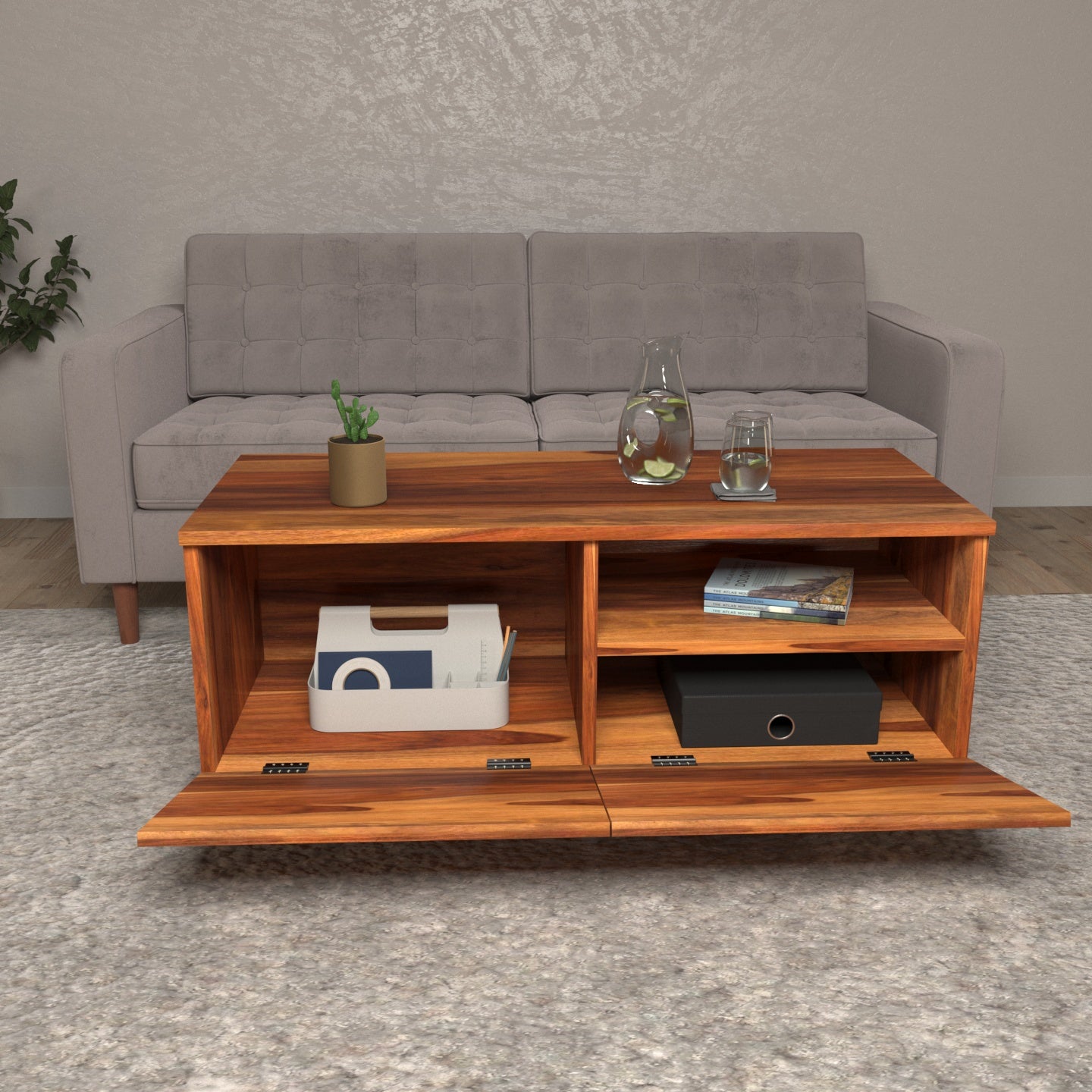 Sheesham Multiple Storage Handmade Wooden Coffee Table Coffee Table