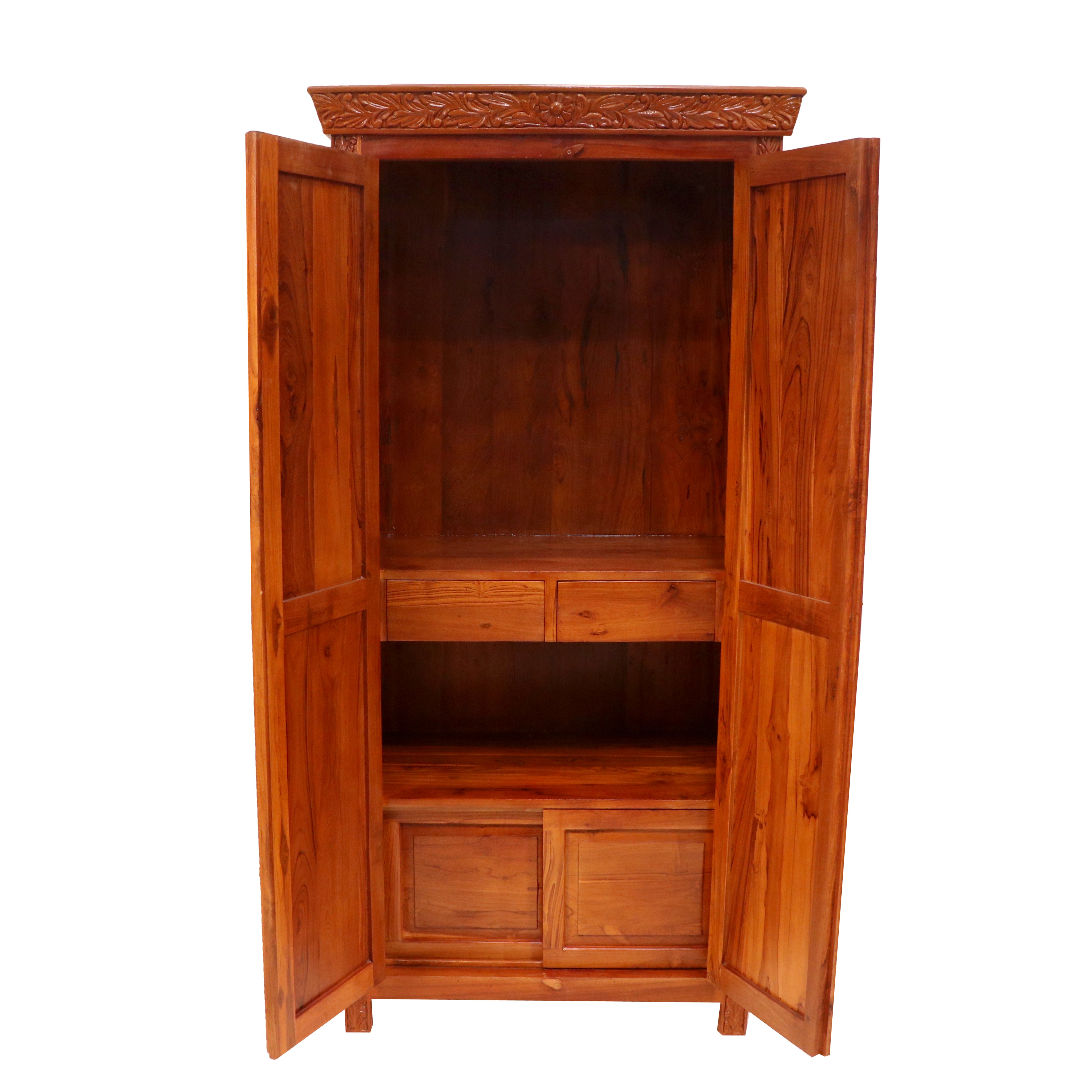 Adorable Decent Storage Vintage Handmade Wooden Large Almirah for Home Wardrobe