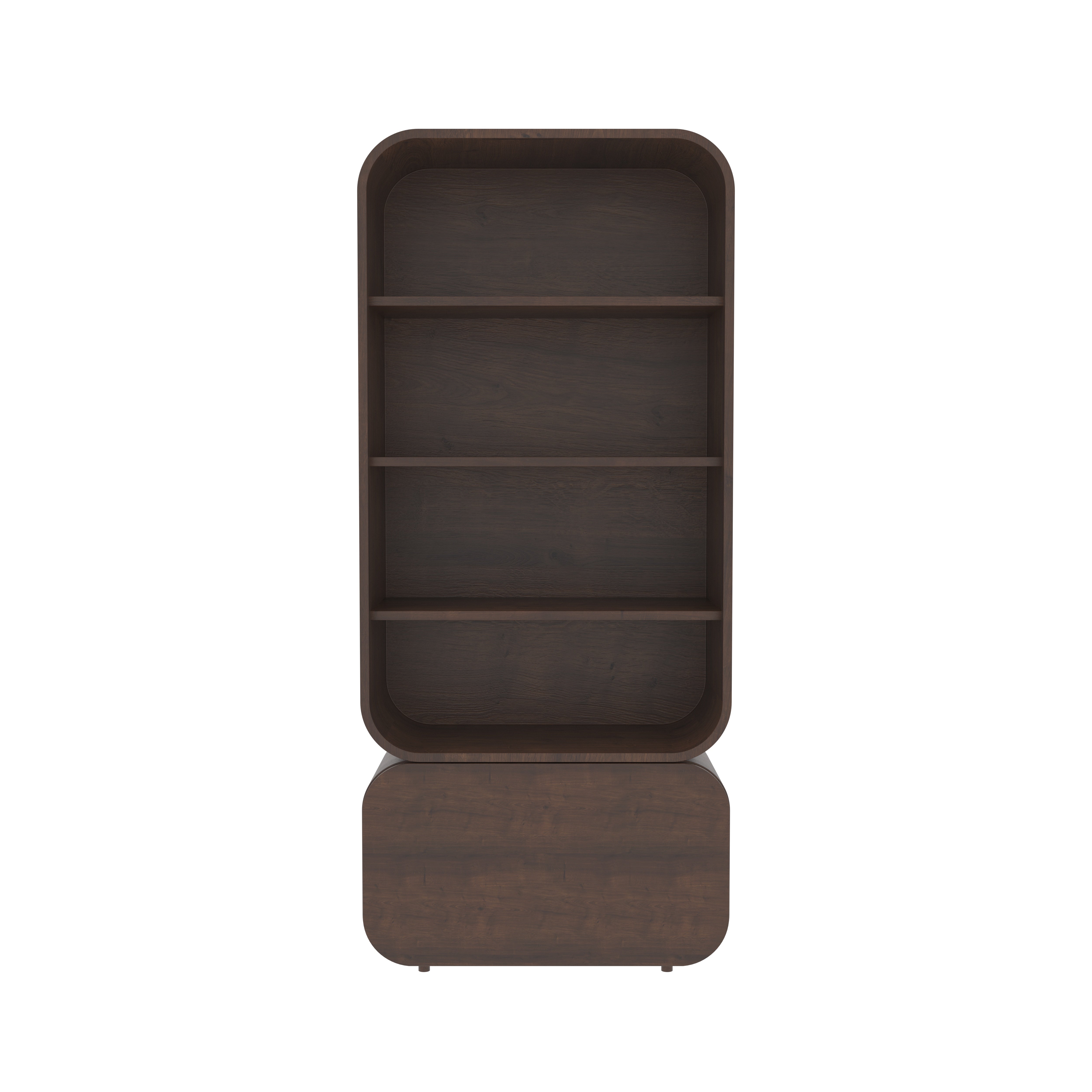 Novarro Luxe European Designer Wardrobe with Curved Display Shelves and Contemporary Storage Base Wardrobe