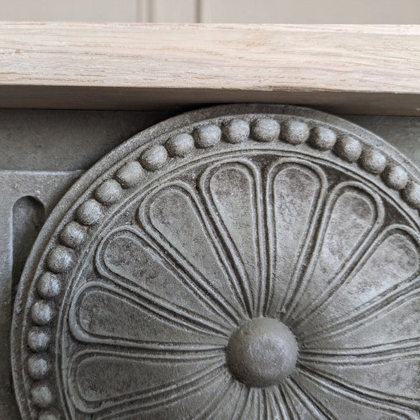 Grand Console Table with Fluted Frieze and Central Rosette Medallion Console Table