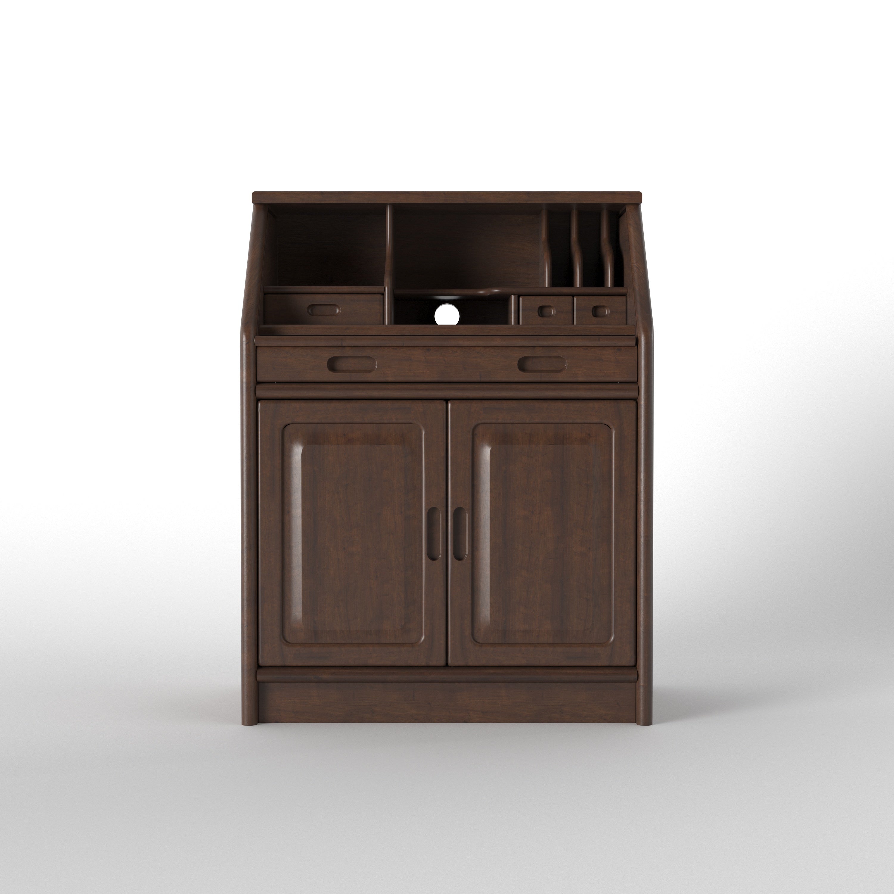 Compact Secretary Desk with Storage Cabinet & Organizer Shelves Study Table