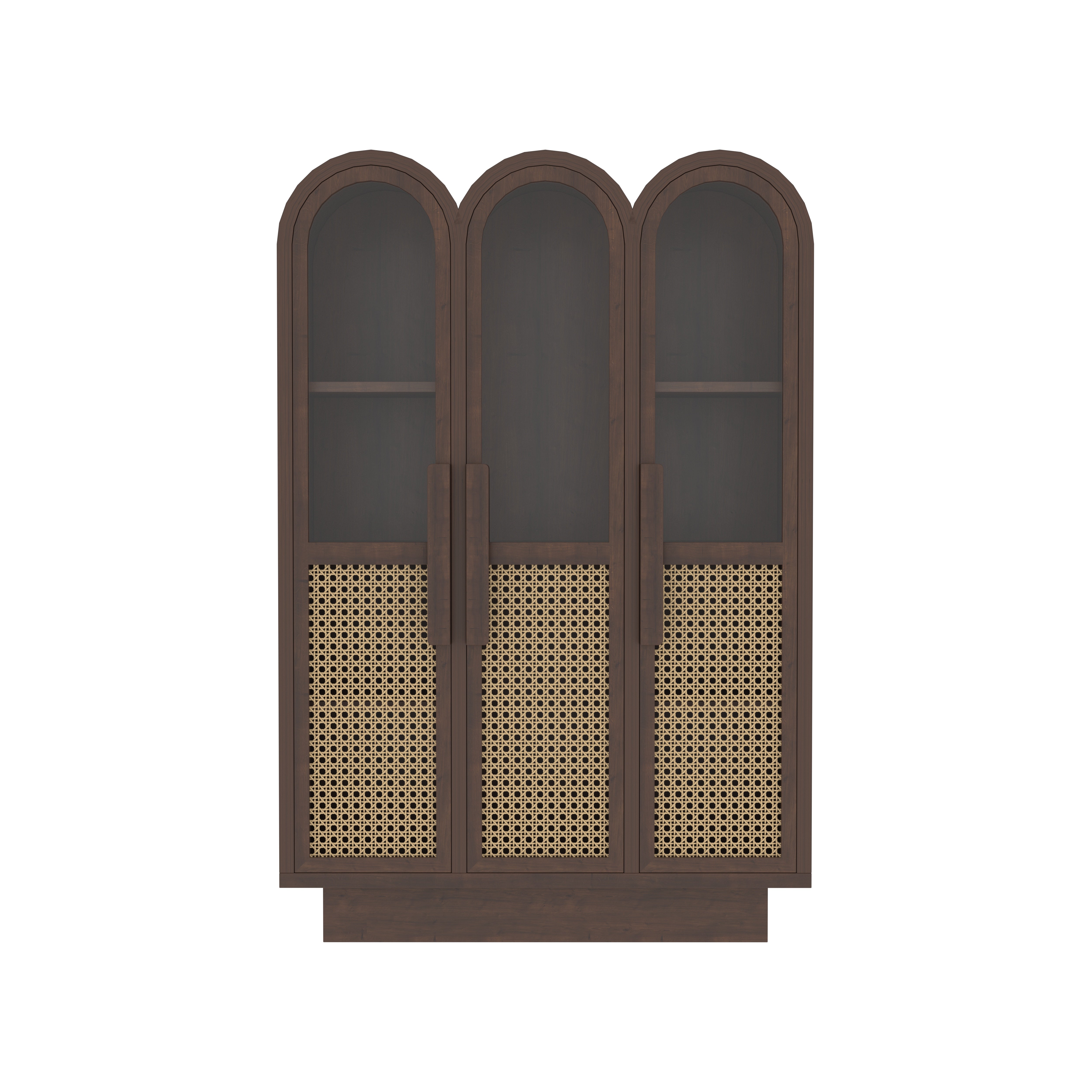 Trevaldo Arco European Luxury Wardrobe with Triple Arch Display, Artisan Cane Doors, and Contemporary Storage Cabinet Wardrobe