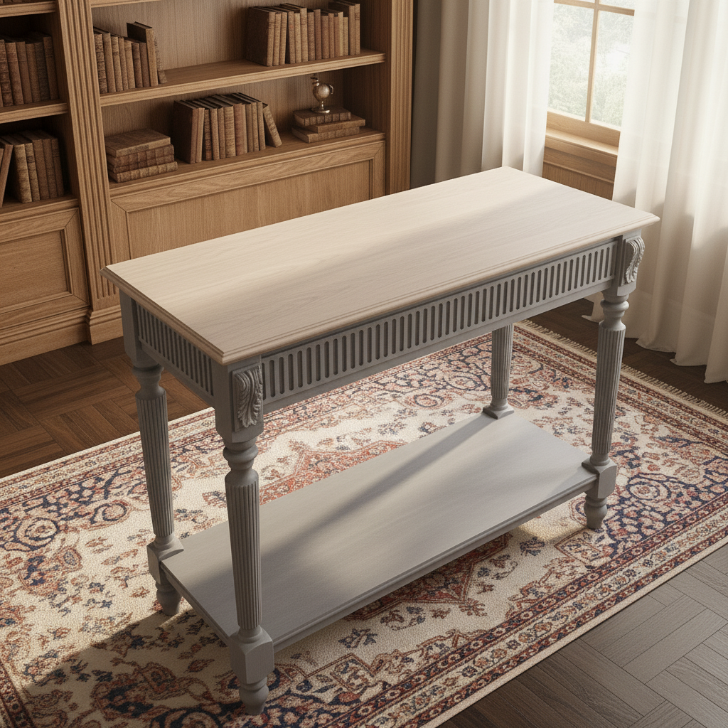 Classic Two-Tone Wooden Console Table with Lower Shelf Console Table