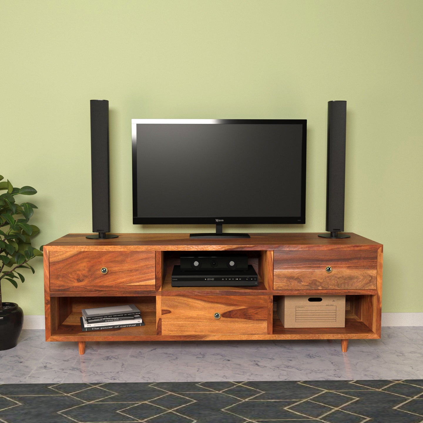 Melbourne Melody Style Wooden Handmade with Multi Storage TV Unit for Home Tv stand