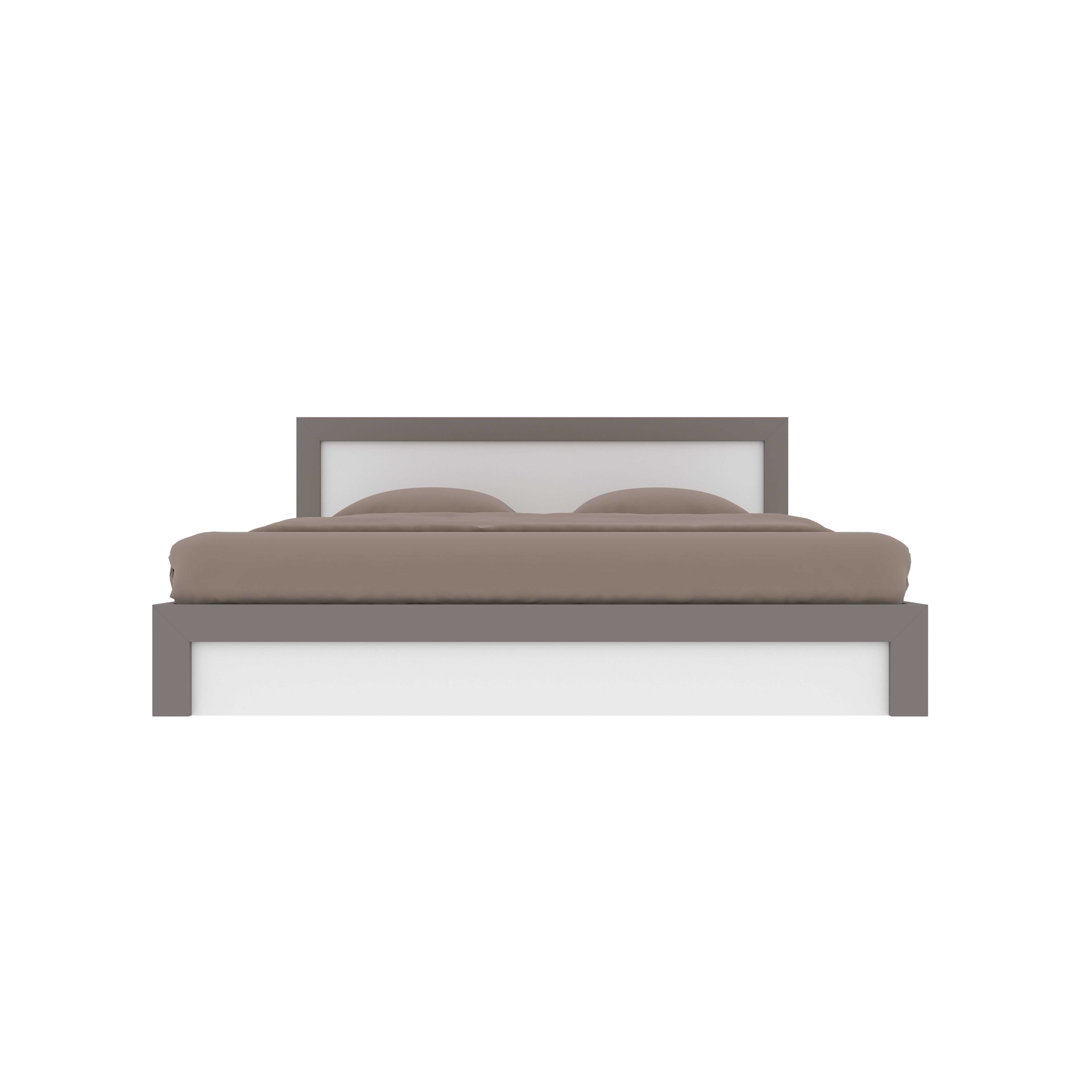 Modern King Size Bed with Cushioned Headboard Bed