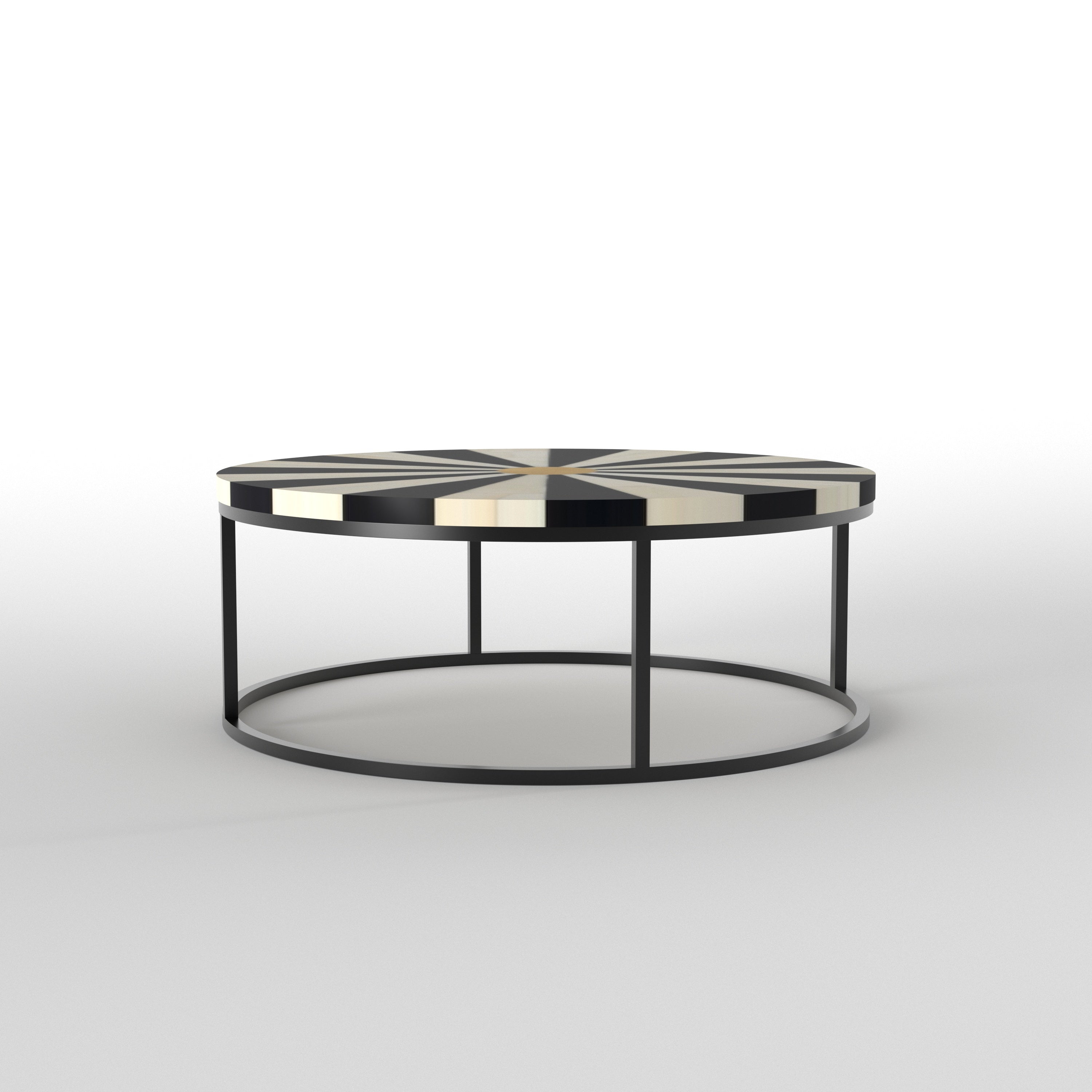 Starburst Pattern Coffee Table - Hand-Painted Indian Design Coffee Table